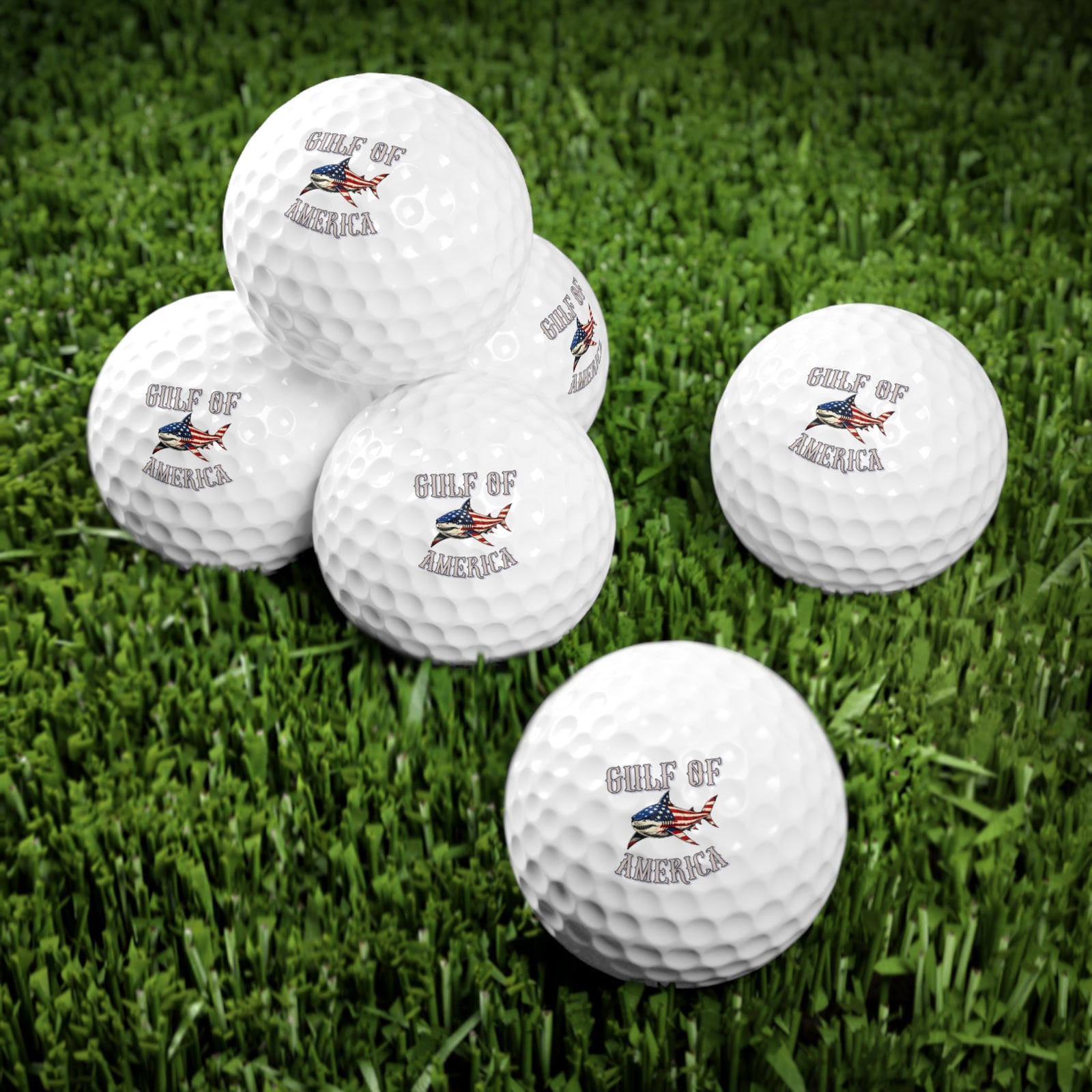 Walton & Johnson: Gulf of America Tiger Shark Golf Balls, 6pcs - 4LibertyShop.com