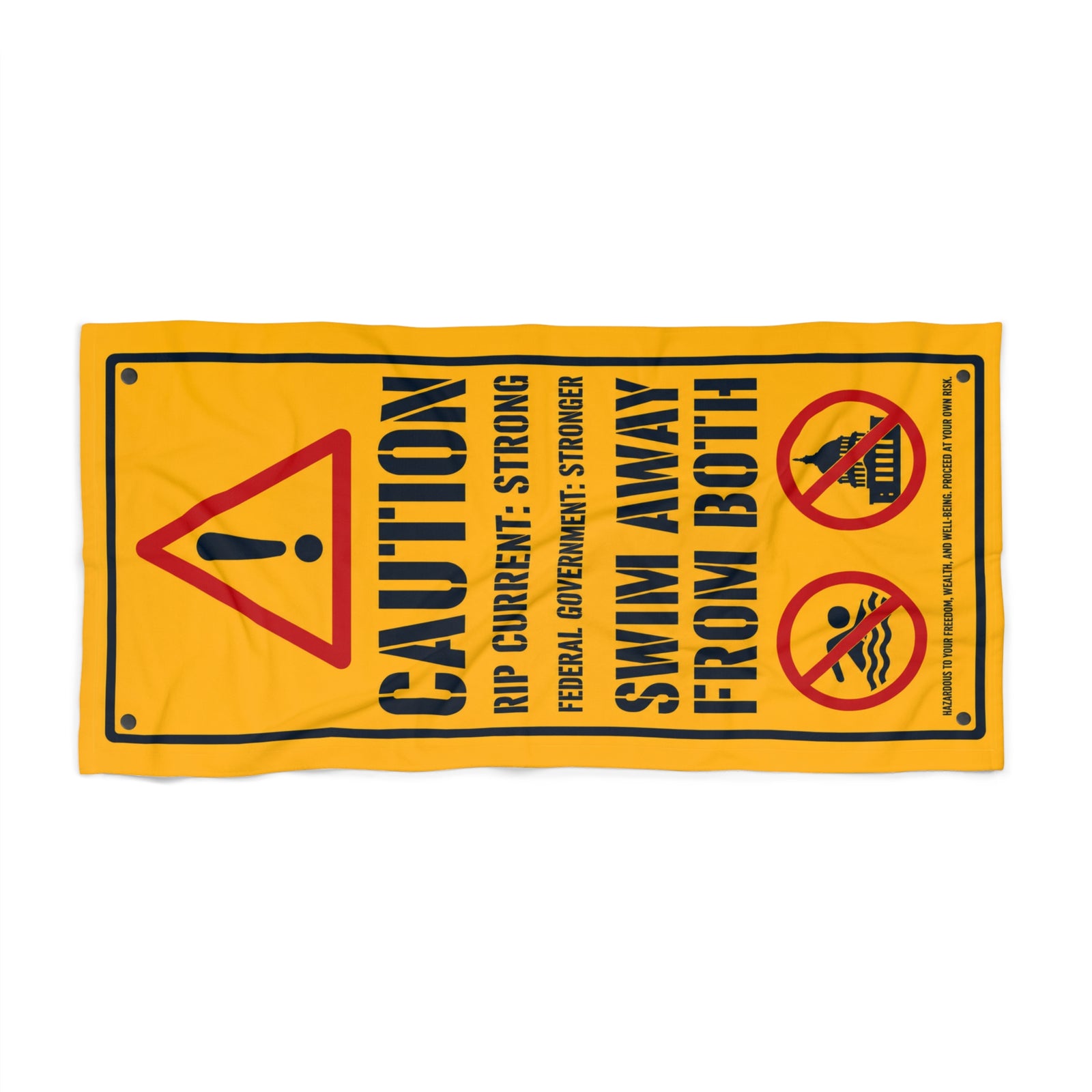 Caution: Federal Government Beach Towel - 4LibertyShop.com