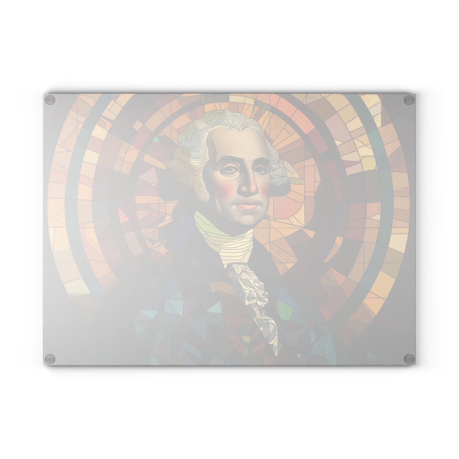 Stained Glass George Washington Glass Cutting Board