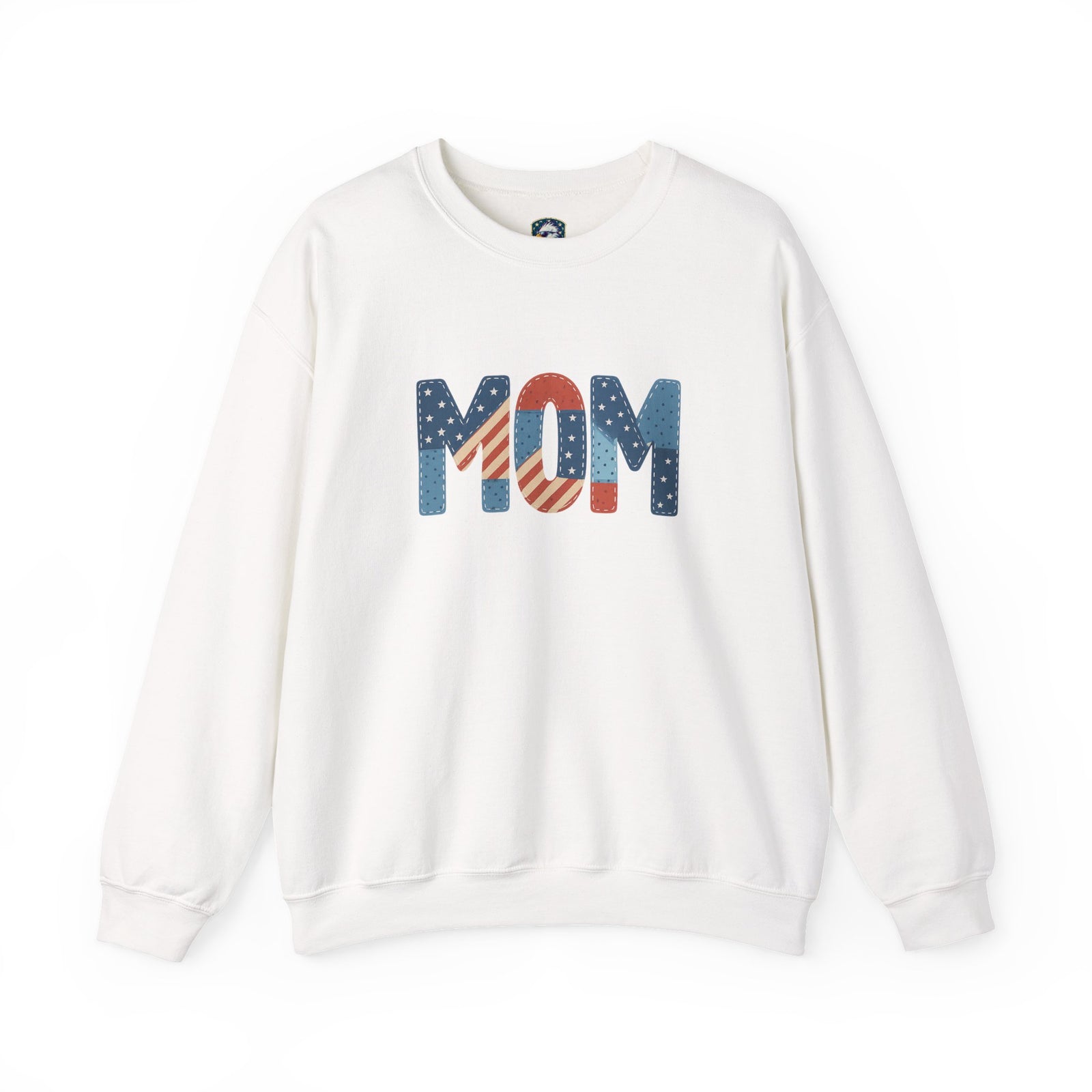 Embroidered Patriotic Mom Crewneck Sweatshirt - 4LibertyShop.com