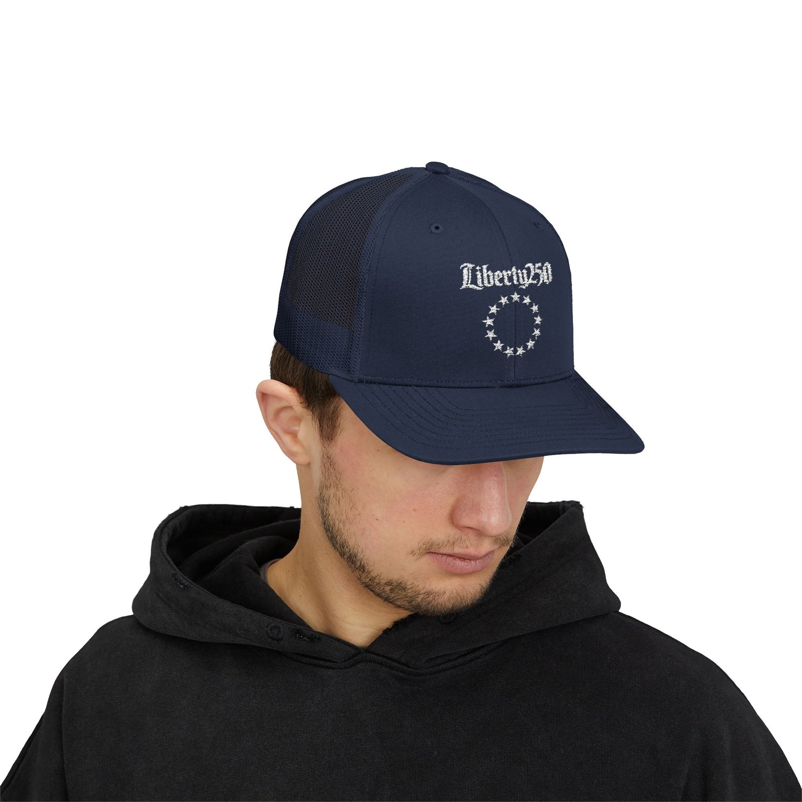 Liberty250 Trucker Cap - 13-Star Patriotic Snapback Hat - 4LibertyShop.com