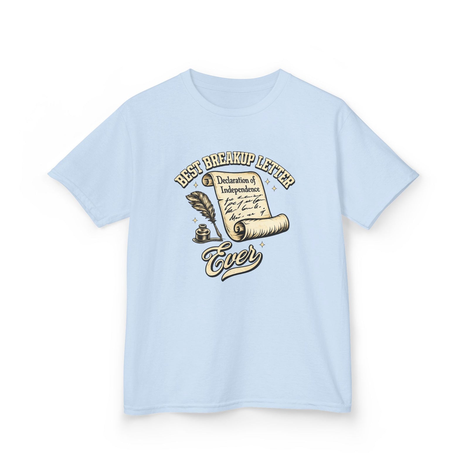 Kids T-Shirt – 'Best Breakup Letter Ever' Vintage Scroll Design - 4LibertyShop.com