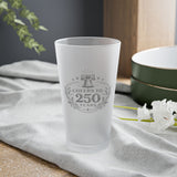 Frosted Pint Glass — "Cheers to 250 Years" 16 oz Commemorative Beer Glass