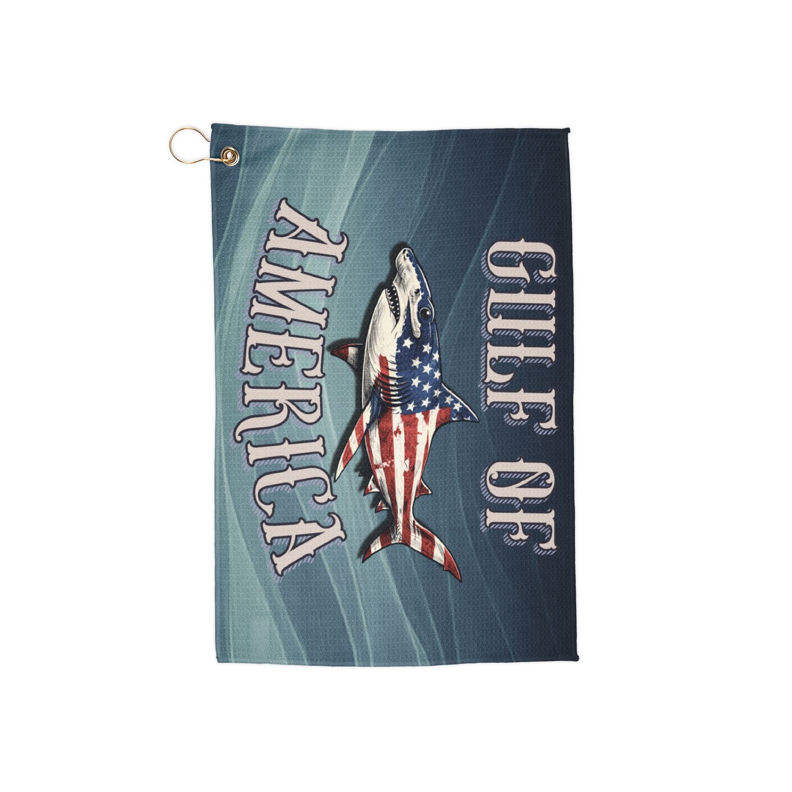 Walton & Johnson: Gulf of America Hammerhead Shark Golf Towel - 4LibertyShop.com