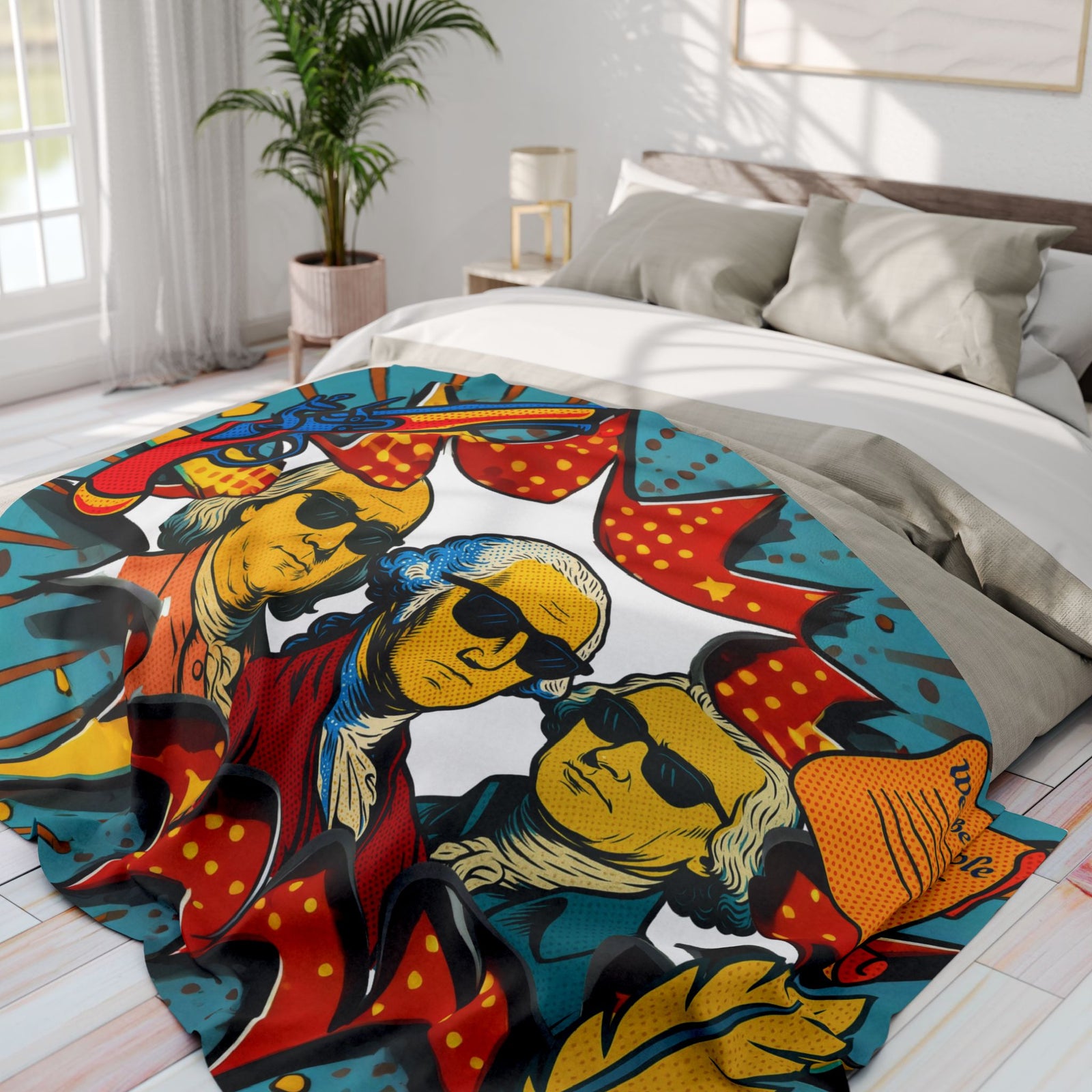 Pop Art Founding Fathers Fleece Blanket
