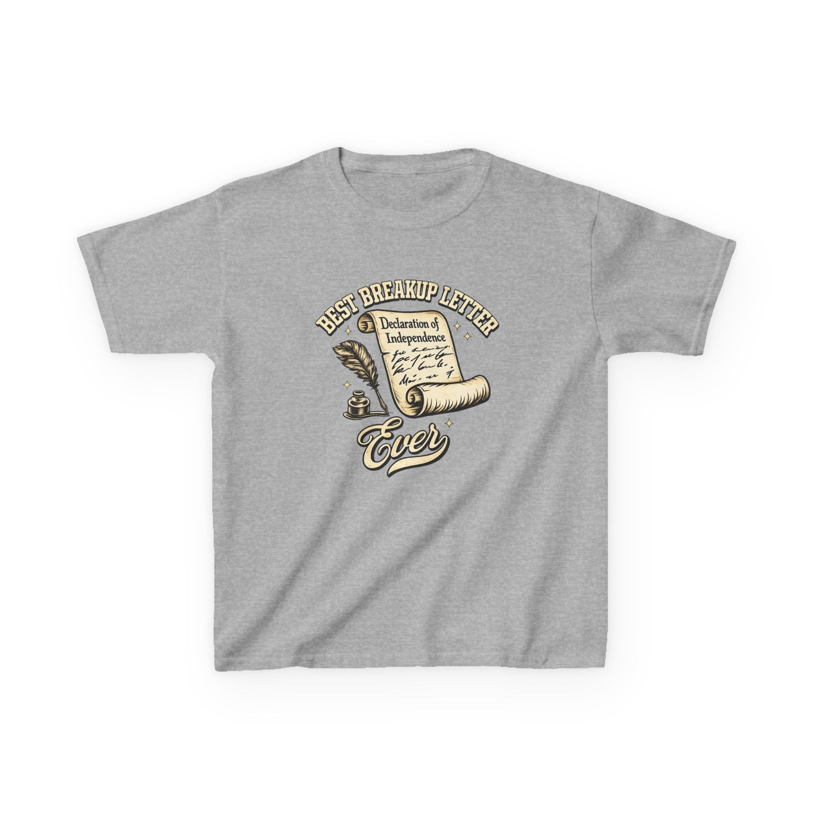 Kids T-Shirt – 'Best Breakup Letter Ever' Vintage Scroll Design - 4LibertyShop.com