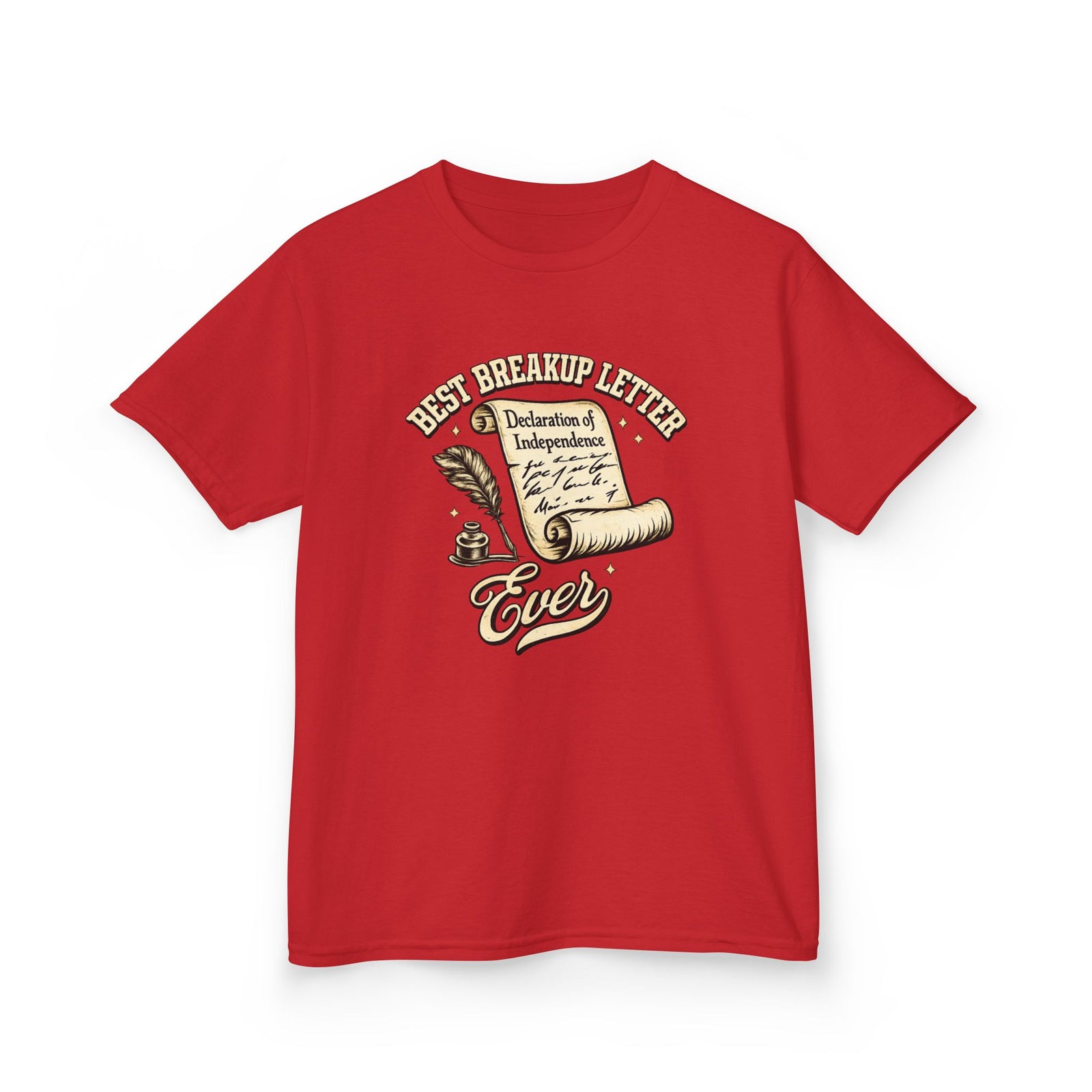 Kids T-Shirt – 'Best Breakup Letter Ever' Vintage Scroll Design - 4LibertyShop.com