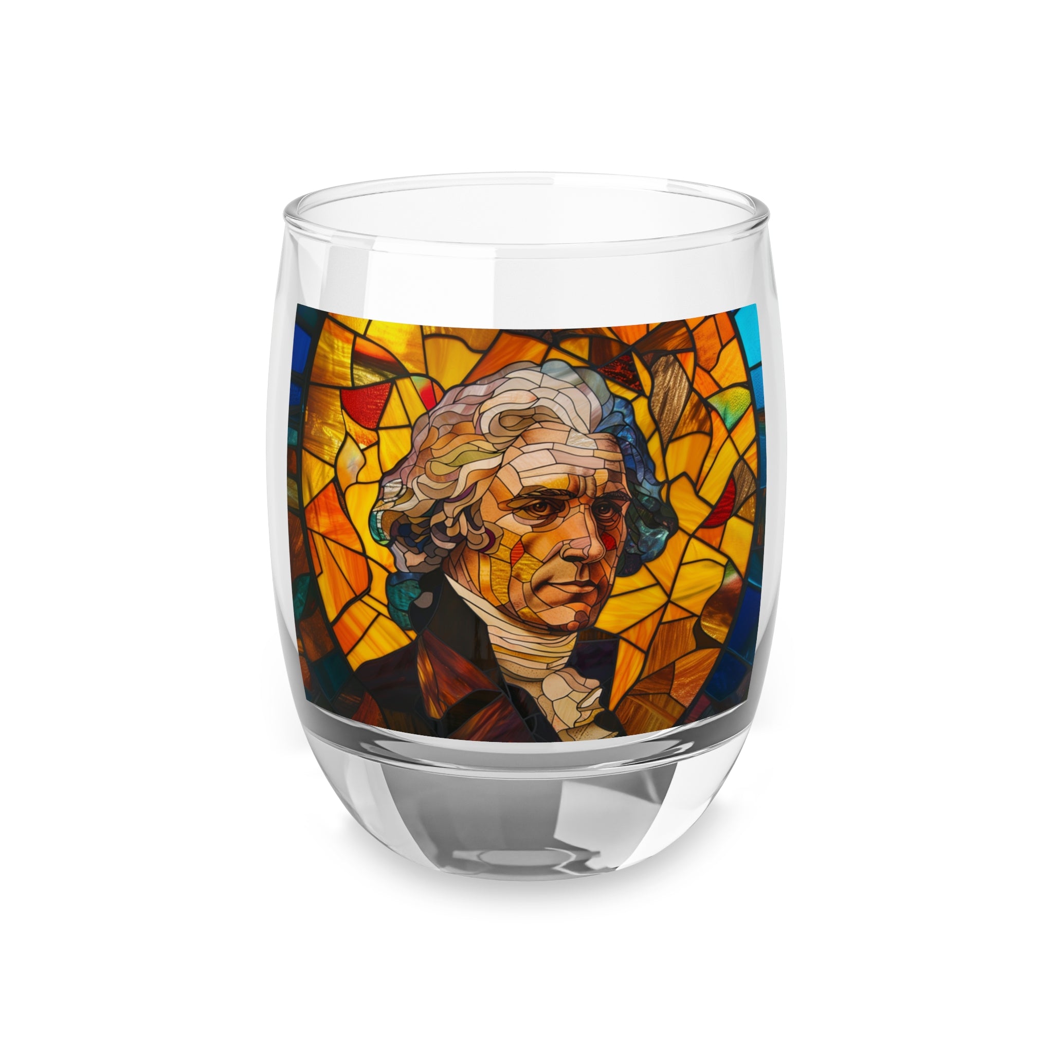Thomas Jefferson Stained Glass Whiskey Glass