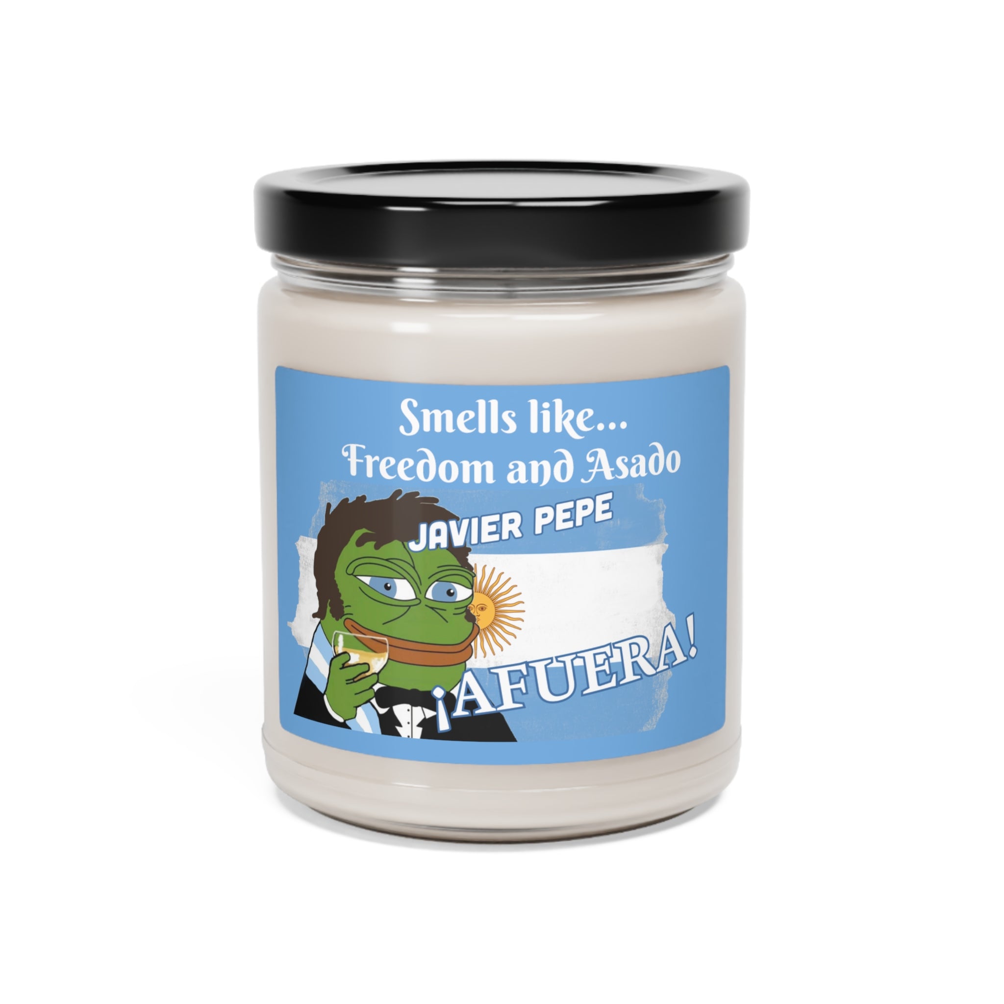 Javier Milei Pepe "Freedom and Asado" Scented Soy Candle, 9oz