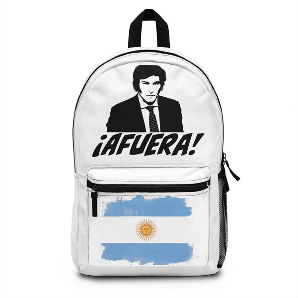 Javier Milei ¡Afuera! Backpack - 4LibertyShop.com