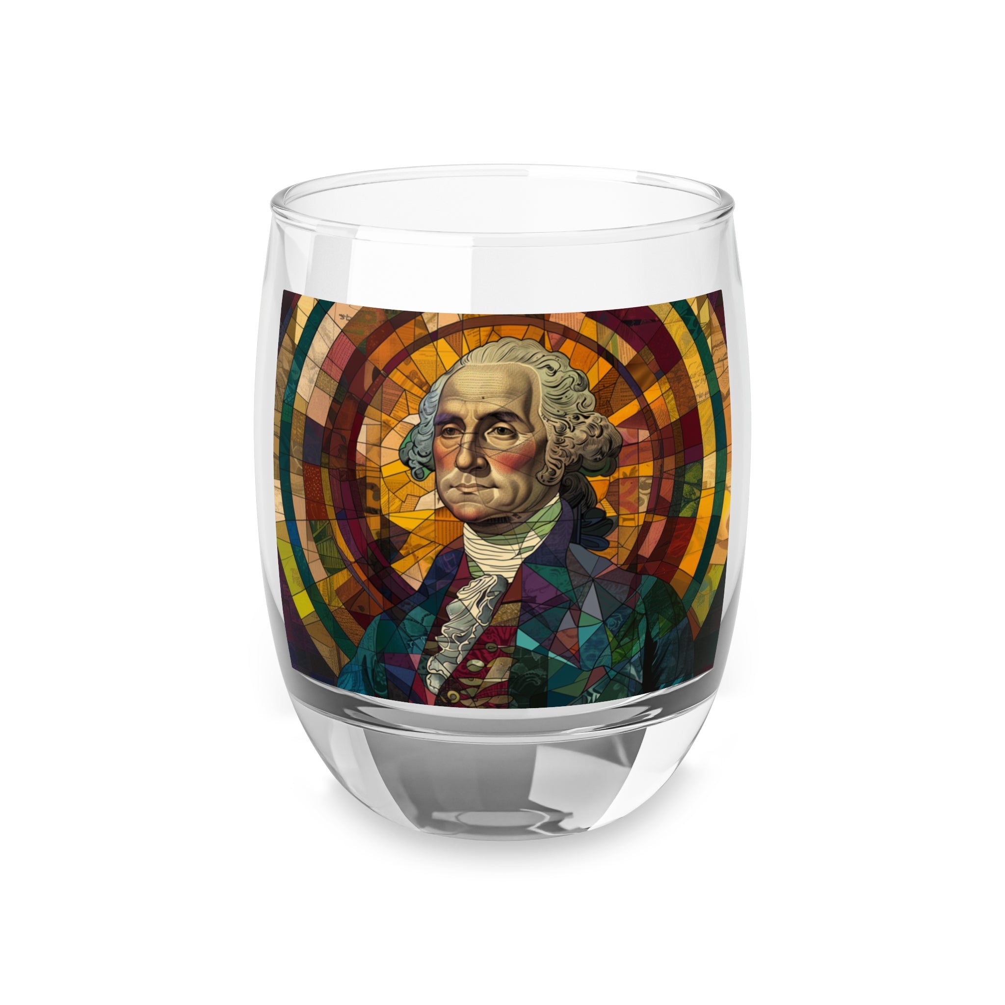 George Washington Stained Glass Whiskey Glass