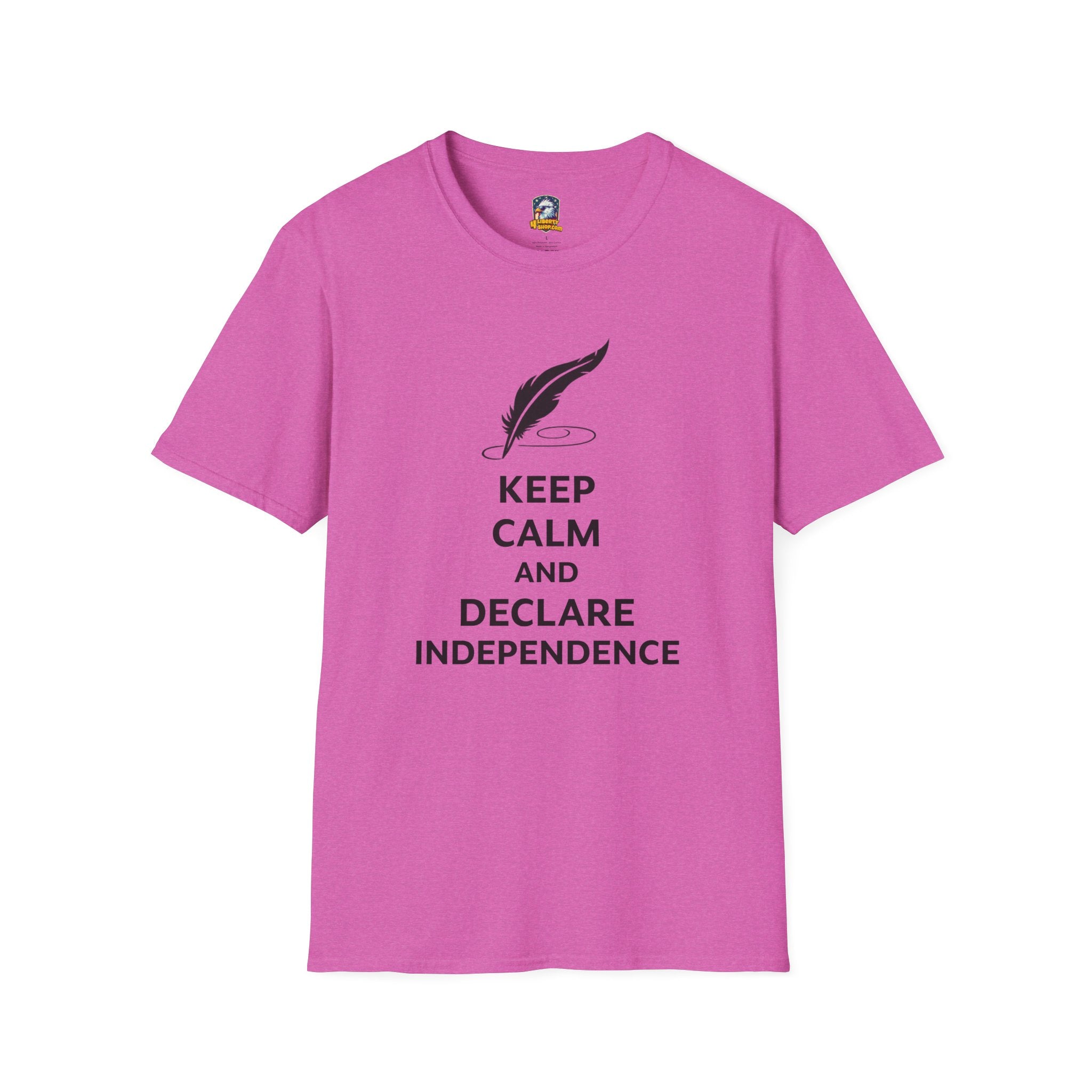 T-Shirt — "Keep Calm and Declare Independence" Quill Graphic Patriotic Tee