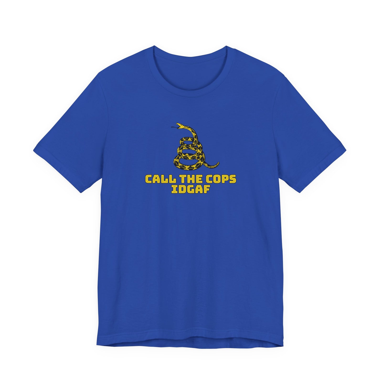 Call The Cops IDGAF Unisex Tee - Gadsden Flag Shirt - 4LibertyShop.com