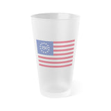 Frosted 16oz Pint Glass – Vintage 13-Star Flag (250th Anniversary)