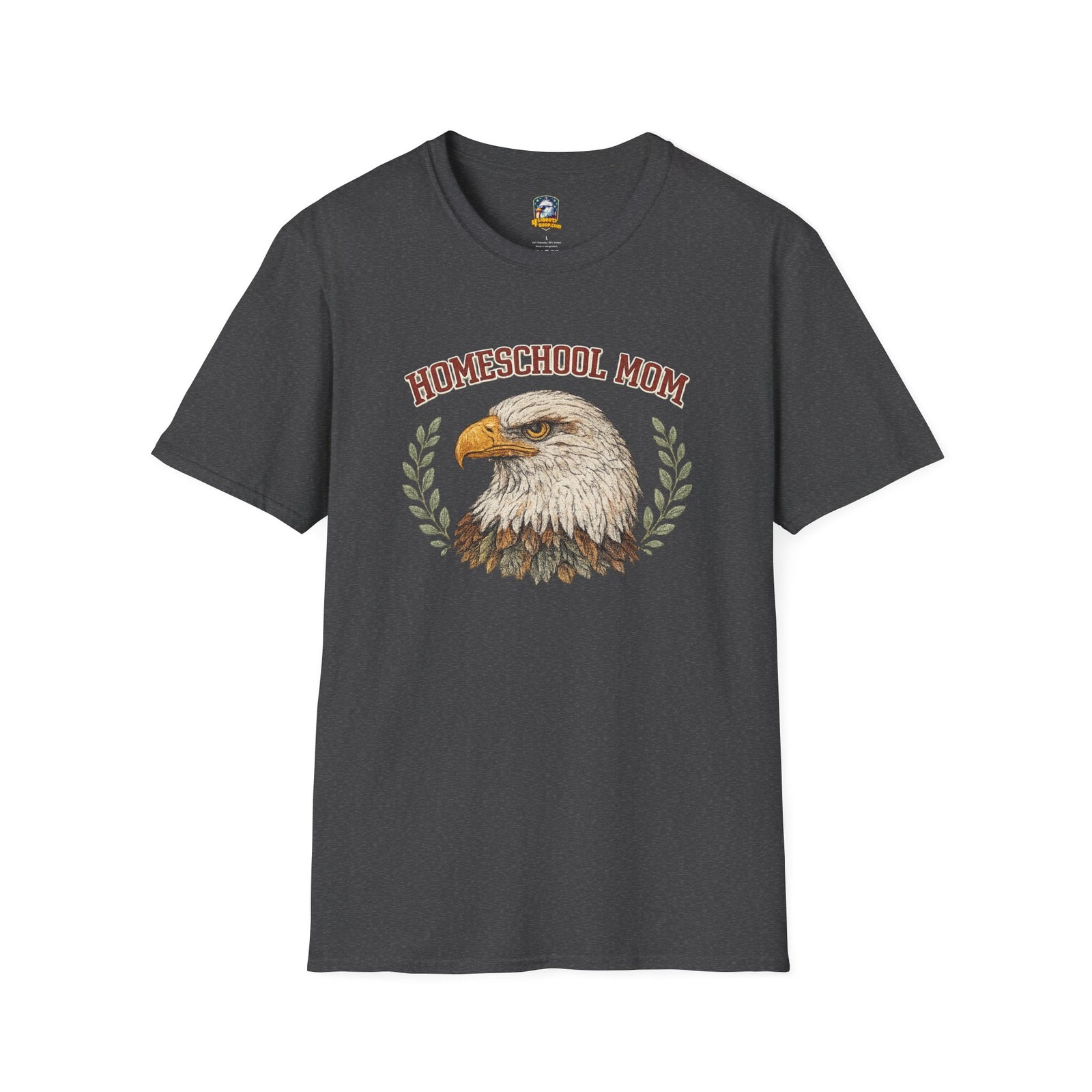 Homeschool Workshop — Homeschool Mom T-Shirt — Eagle Graphic Tee for Proud Homeschooling Moms