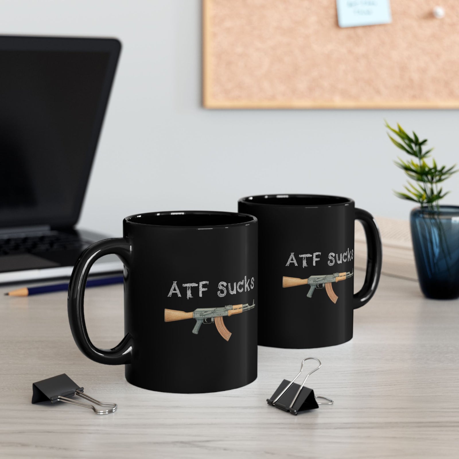 ATF Sucks Sketch Black Mug