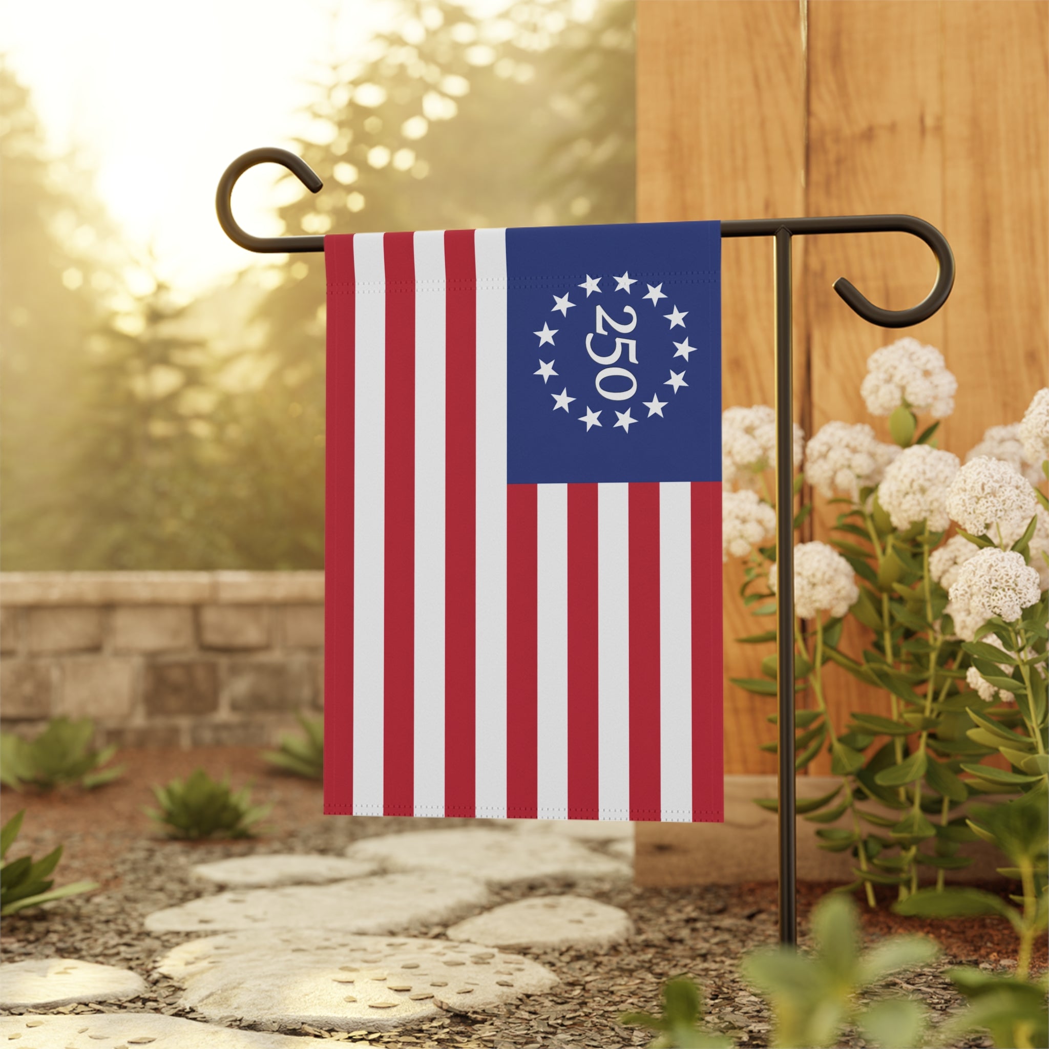 250th Anniversary American Flag Garden Banner - Patriotic House Flag - 4LibertyShop.com