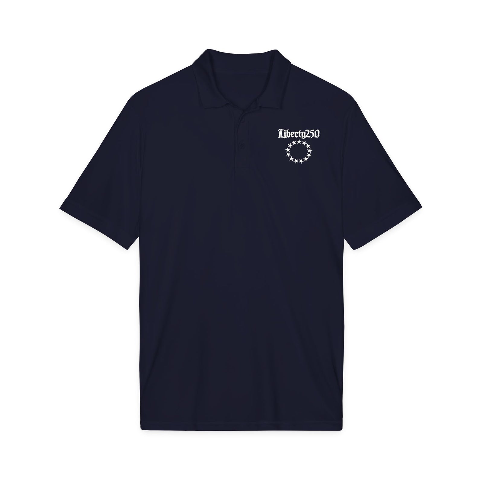 Liberty250 Embroidered Polo Shirt — Stars Emblem - 4LibertyShop.com