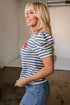 Stripe America Cursive Graphic Puff Sleeve T-shirt