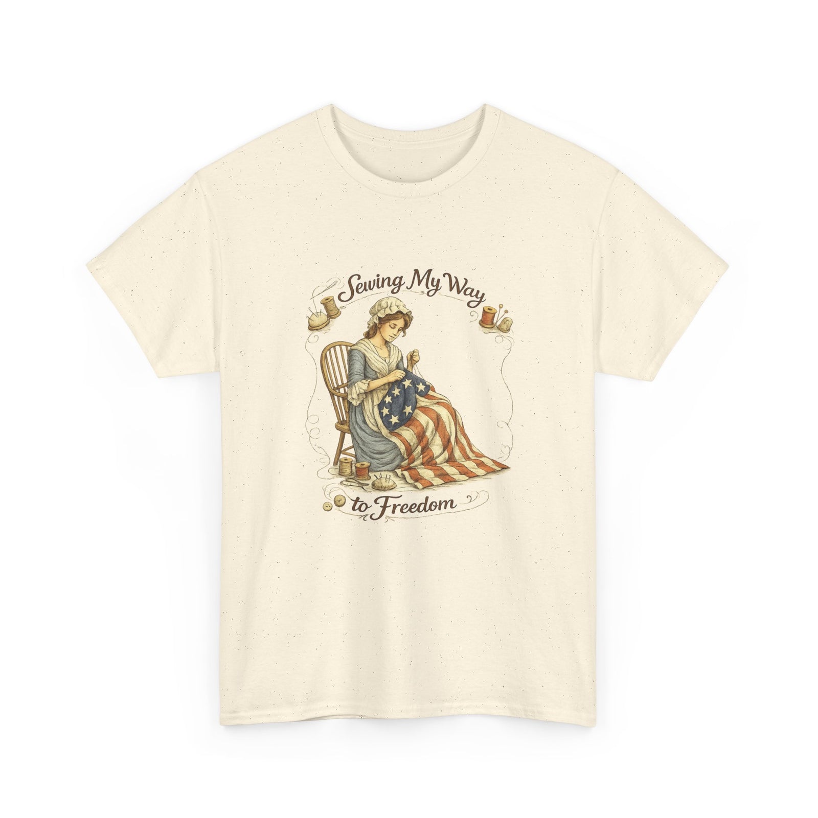 Patriotic 'Sewing My Way to Freedom' Tee - 4LibertyShop.com