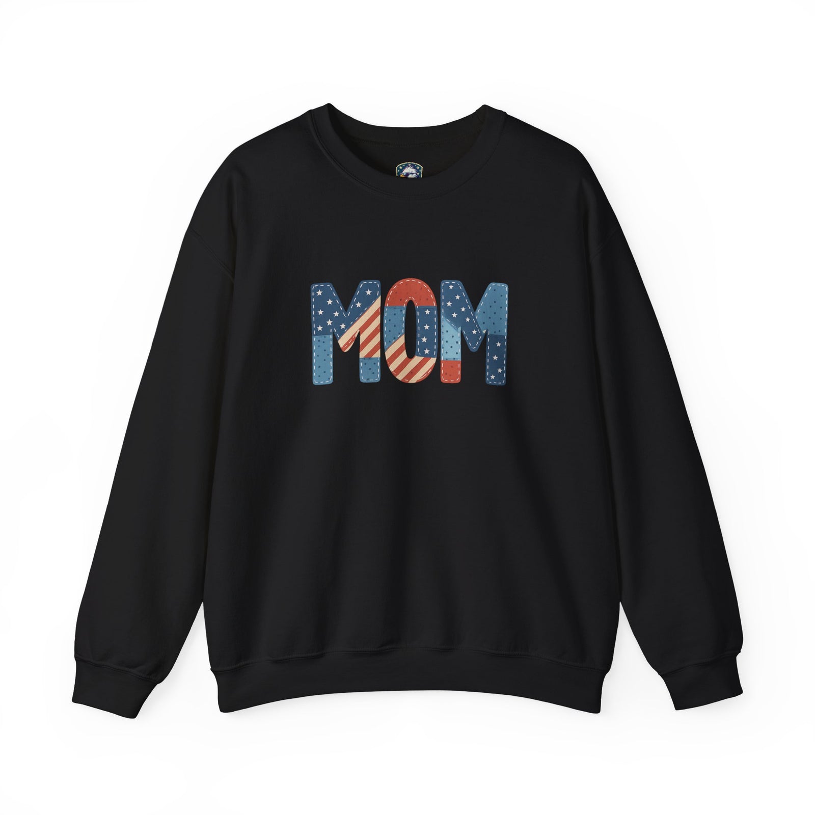 Embroidered Patriotic Mom Crewneck Sweatshirt - 4LibertyShop.com