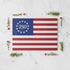 250th Anniversary American Flag Glass Cutting Board - Top Down Shot