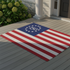 250th Betsy Ross Flag Outdoor Rug – Zoomed Porch Closeup
