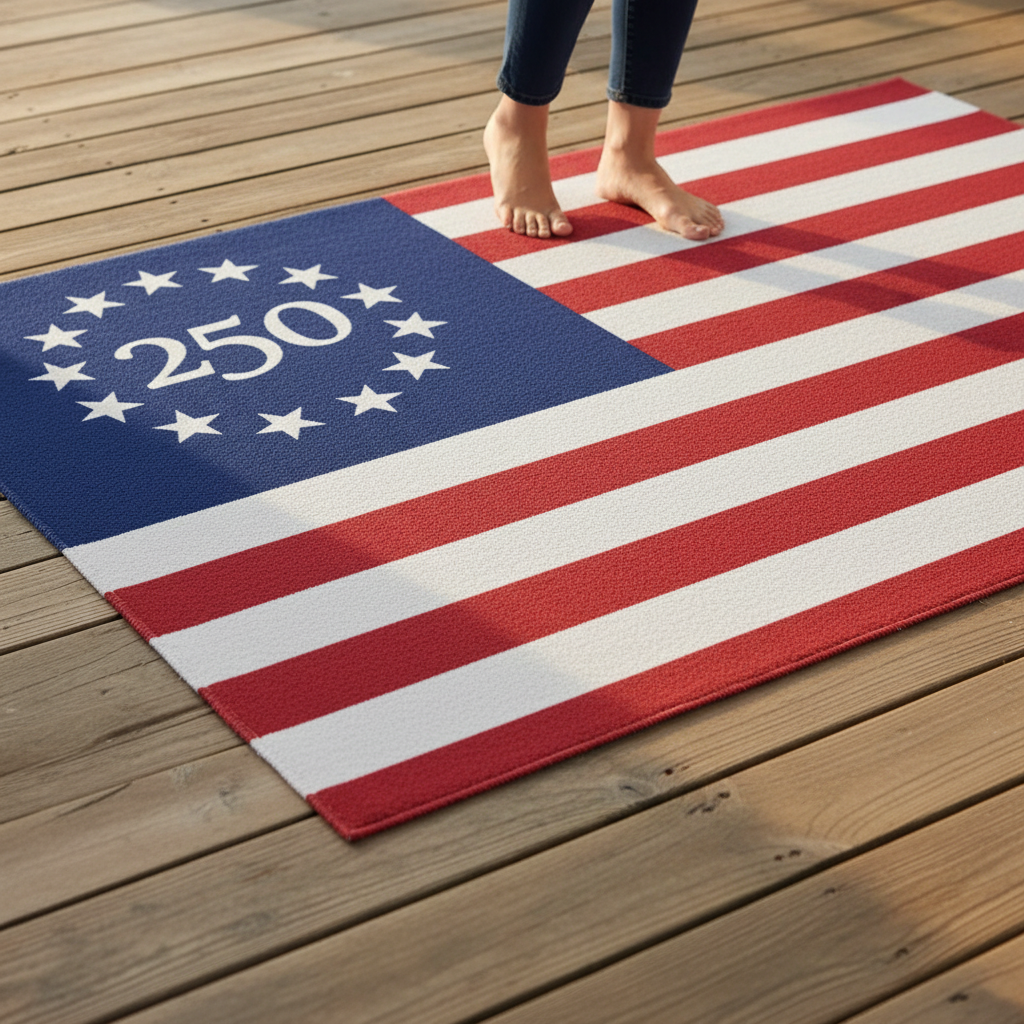 250th Betsy Ross Outdoor Rug – Close-Up Detail Shot