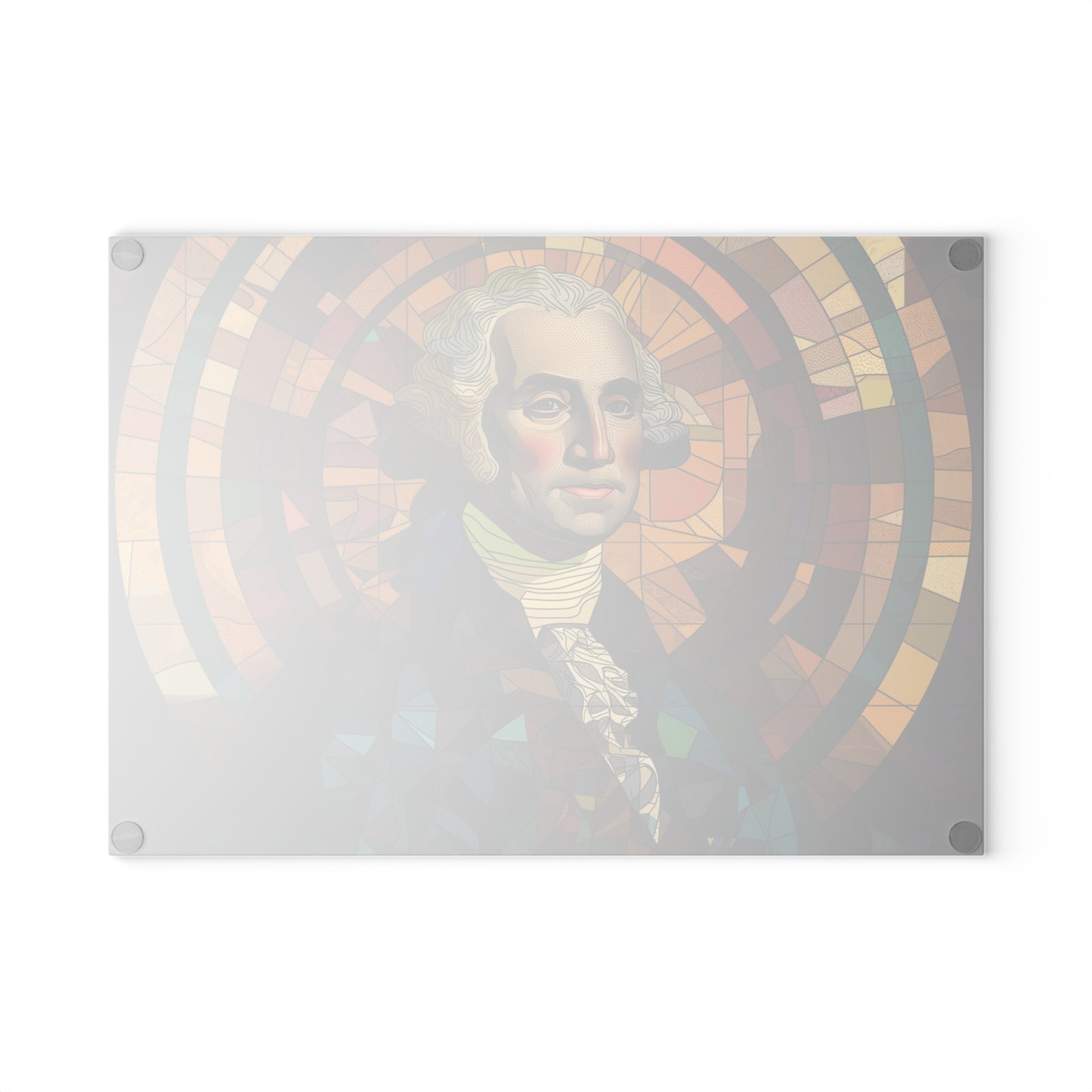 Stained Glass George Washington Glass Cutting Board