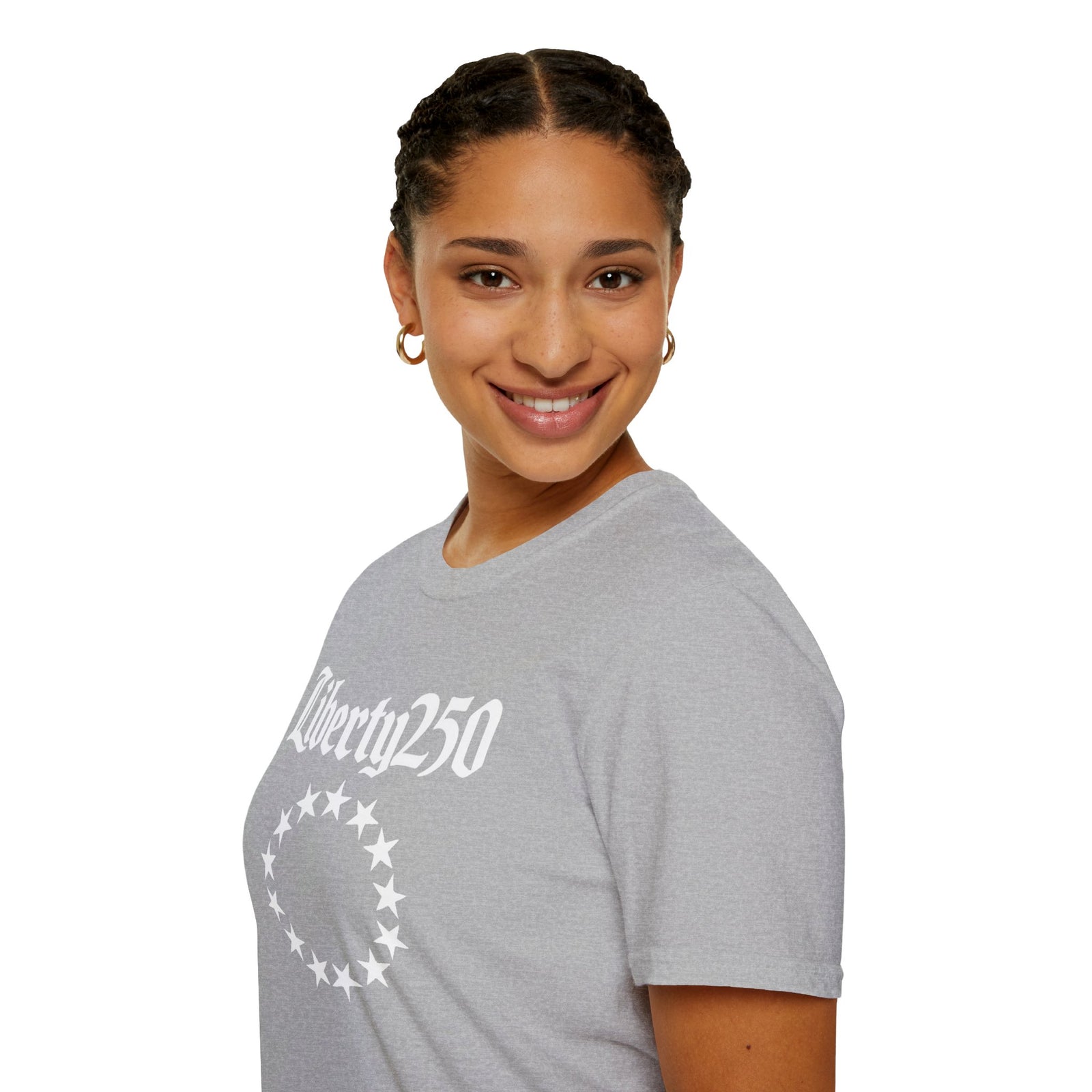Liberty250 T-Shirt — Vintage Betsy Ross Star Circle Patriotic Tee - 4LibertyShop.com