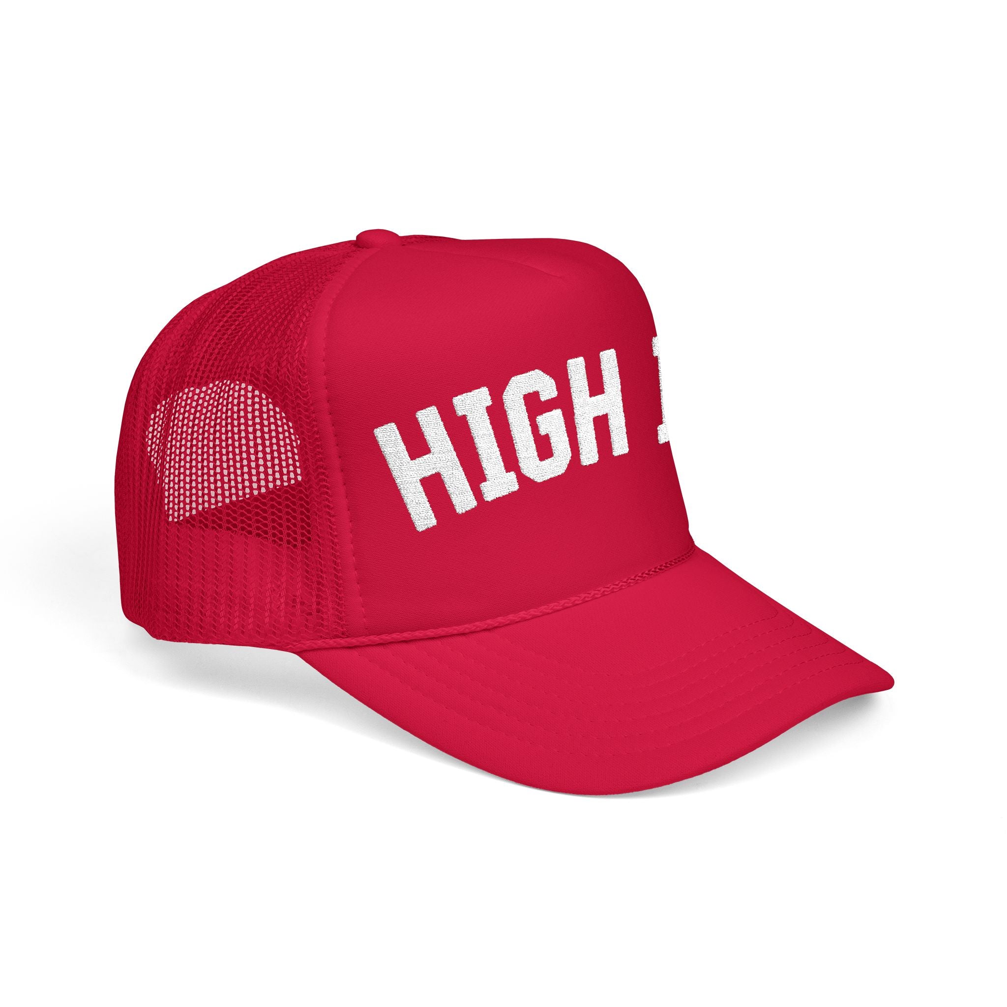 High IQ Foam Trucker Hat — Vintage Lettering Mesh Cap - 4LibertyShop.com