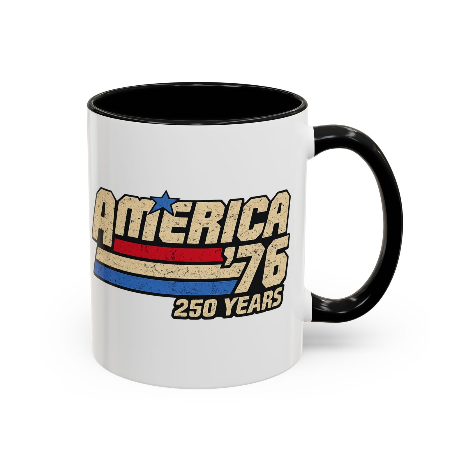 America '76 250 Years Accent Coffee Mug — Retro Patriotic 11/15oz