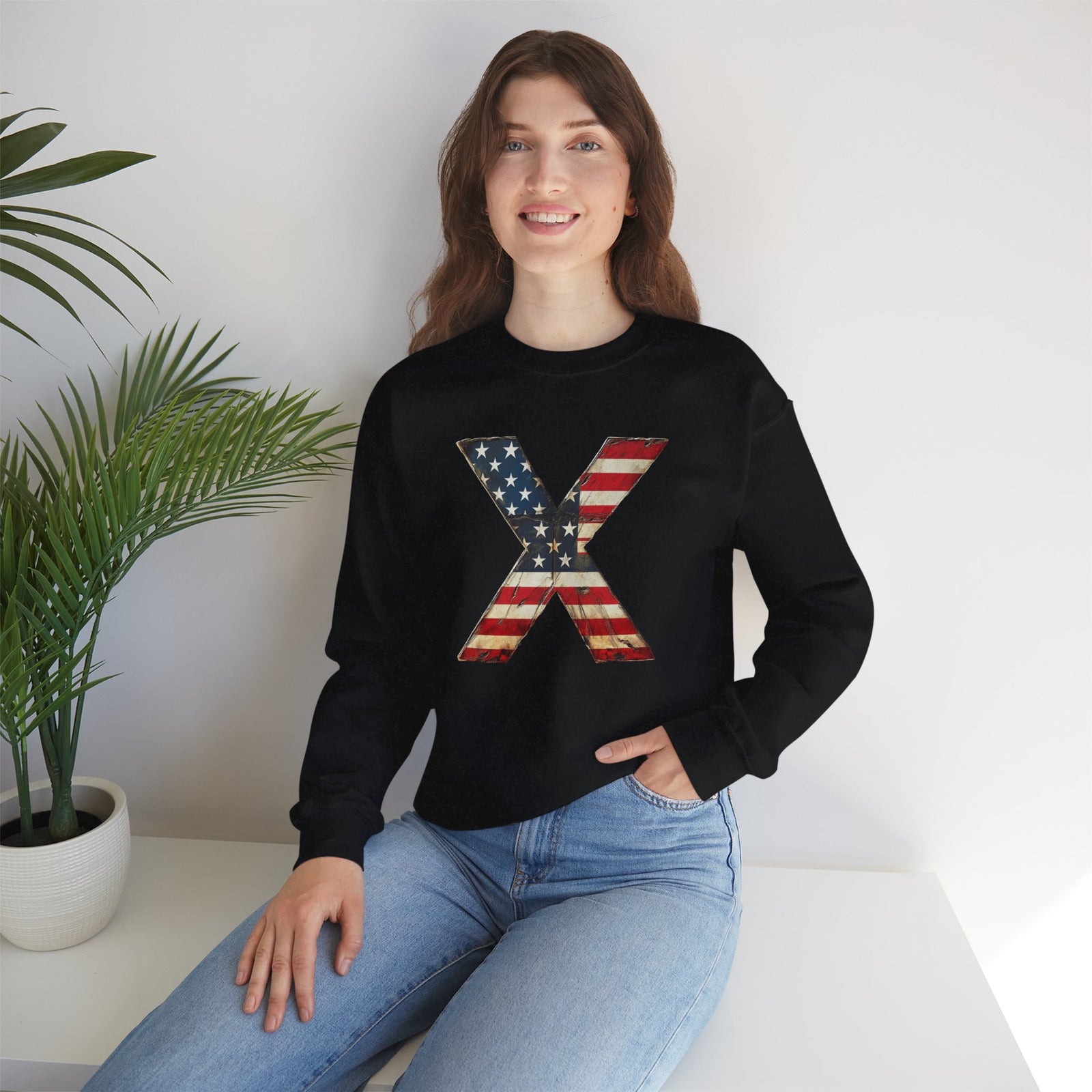 Red, White, and X - Patriotic Sweatshirt