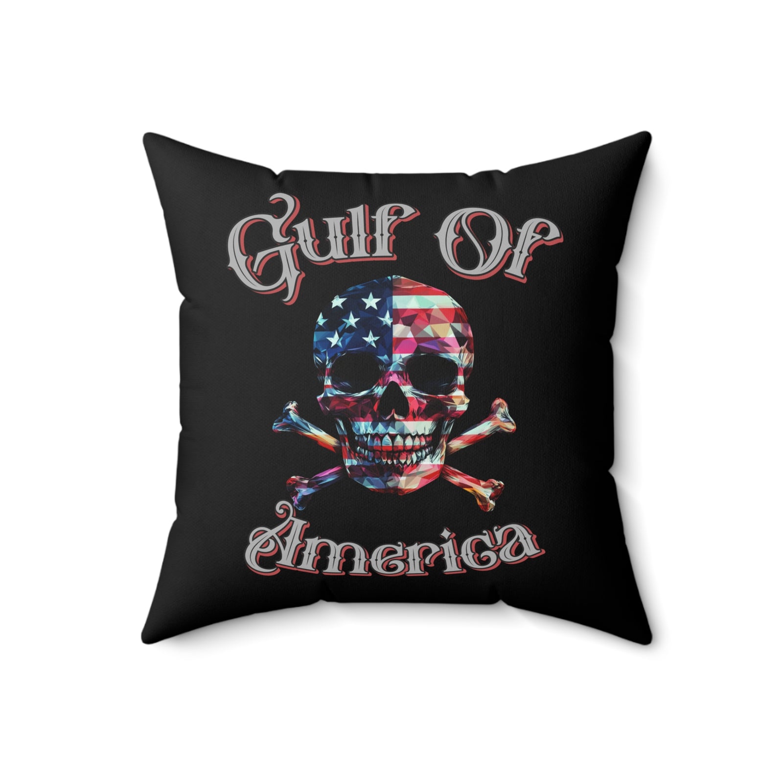 Gulf of America Skull Pillow