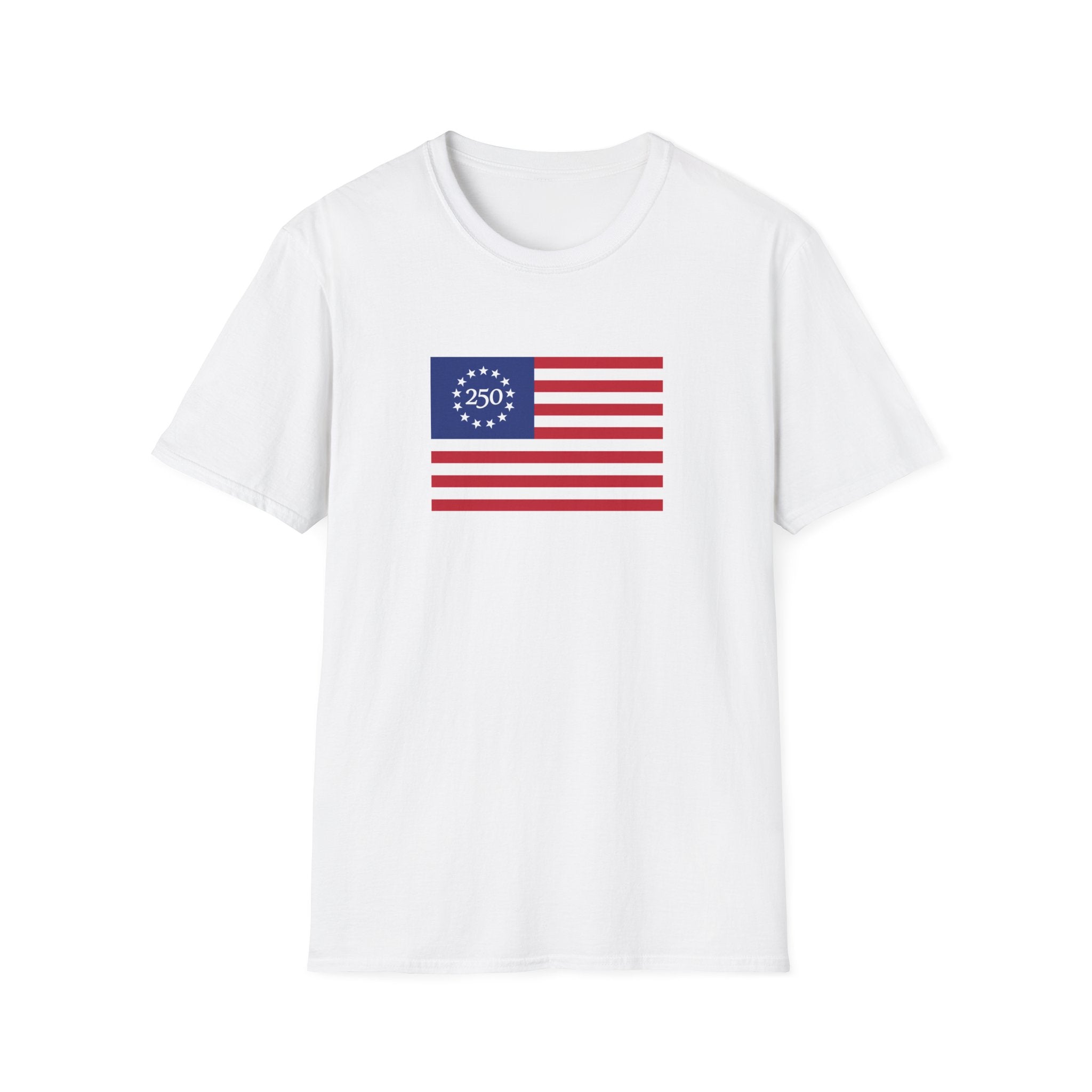 Liberty 250 Flag T-Shirt — Betsy Ross 13-Star Anniversary Tee - 4LibertyShop.com