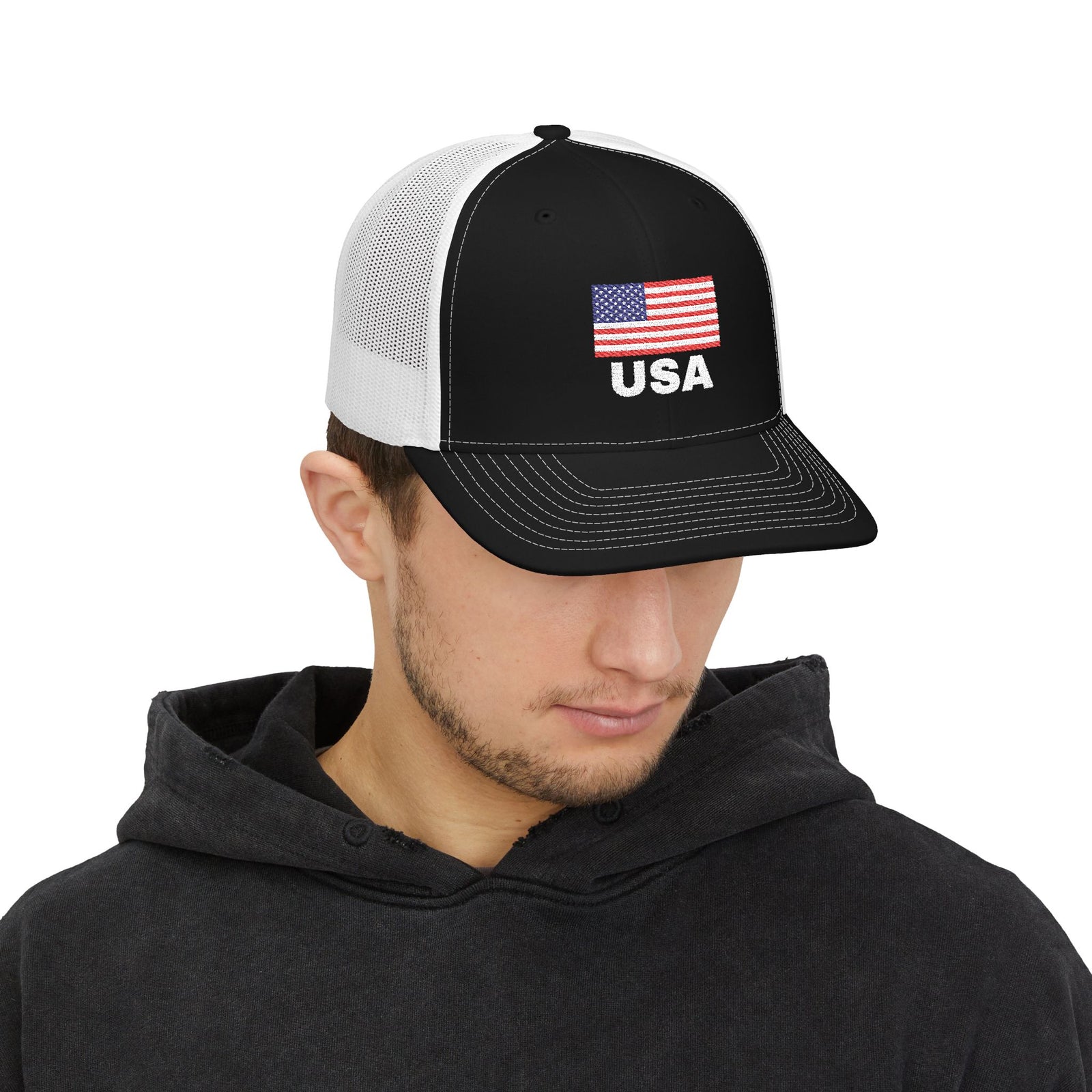 USA Embroidered Snapback Trucker Cap | Patriotic Hat for Independence Day, Sports Events, Outdoor Activities, Gifts
