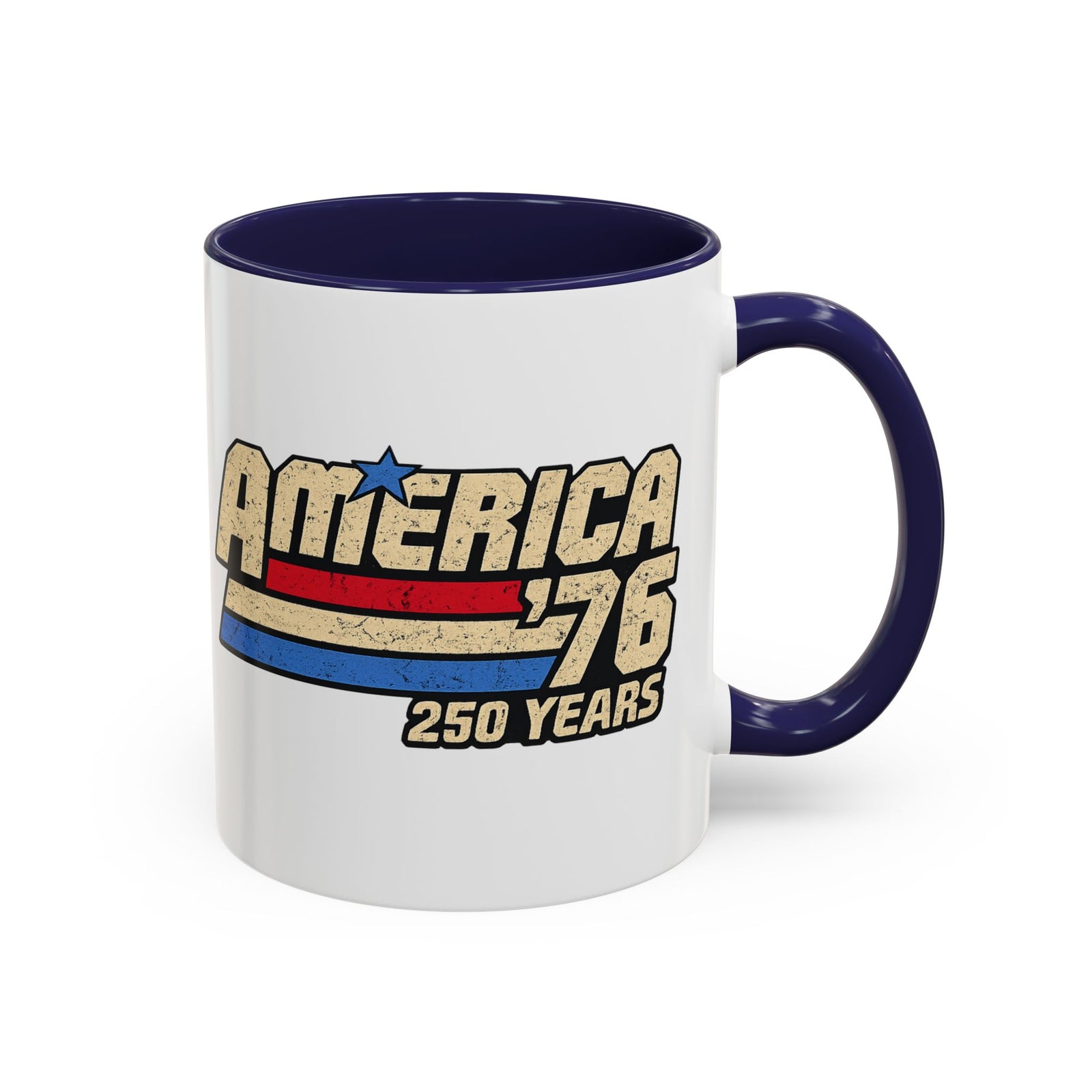 America '76 250 Years Accent Coffee Mug — Retro Patriotic 11/15oz