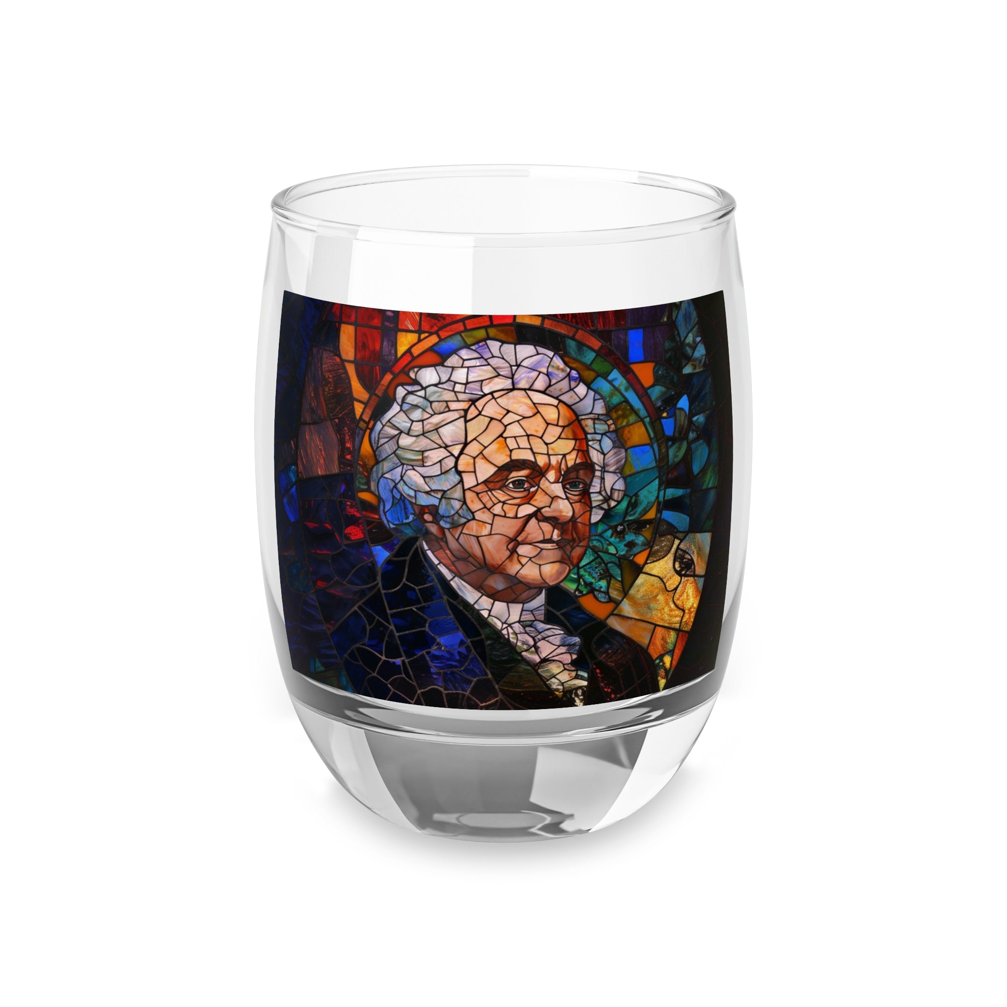 John Adams Stained Glass Whiskey Glass
