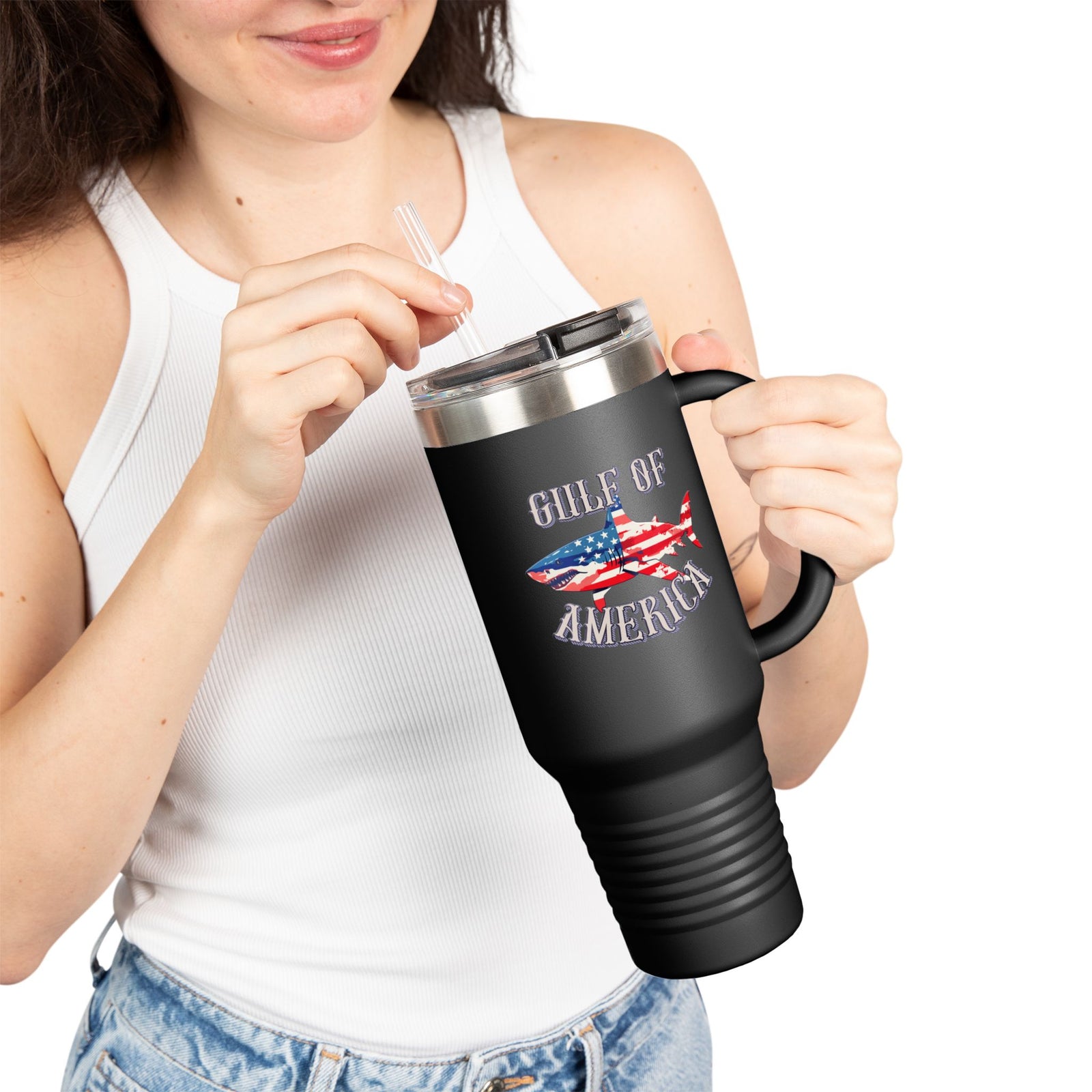 Liberty Tonight: Gulf of America Shark Tumbler, 40oz