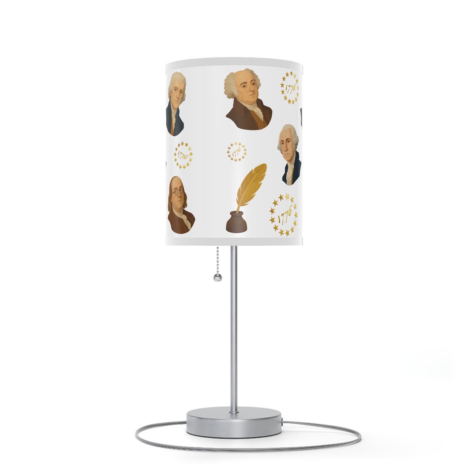 Presidential Founders Table Lamp — 1776 George Washington & Founding Fathers Lampshade