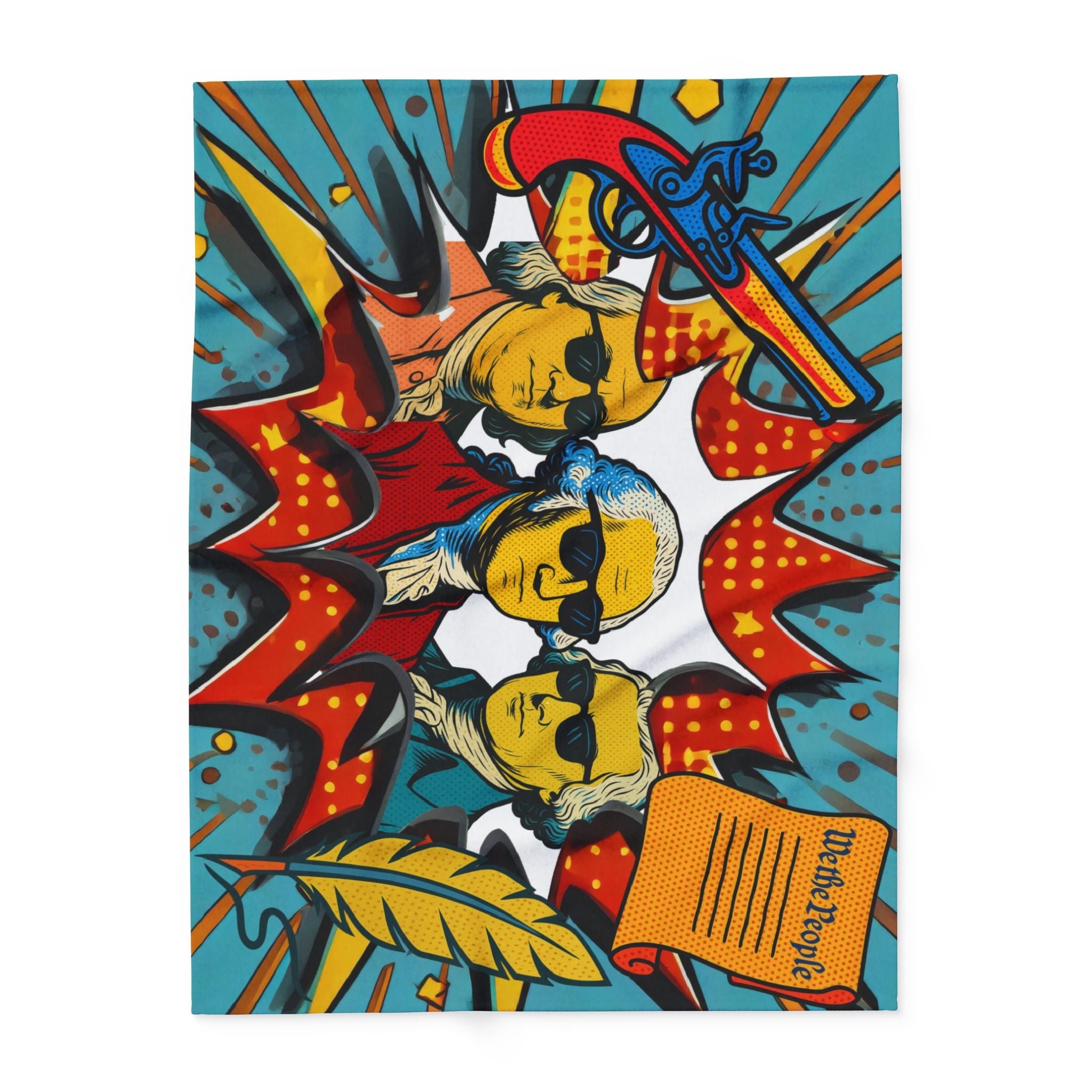 Pop Art Founding Fathers Fleece Blanket