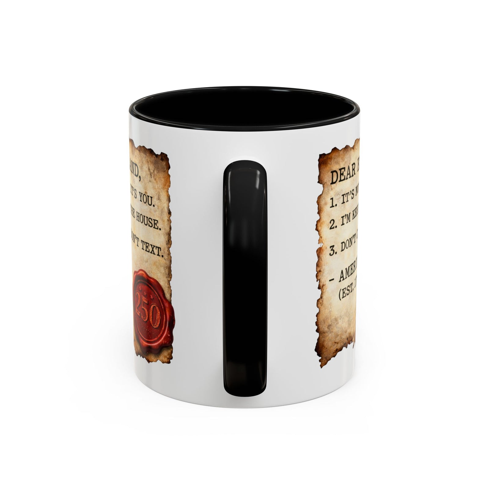 Walton & Johnson Dear England Funny 250th Anniversary Coffee Mug - 4LibertyShop.com
