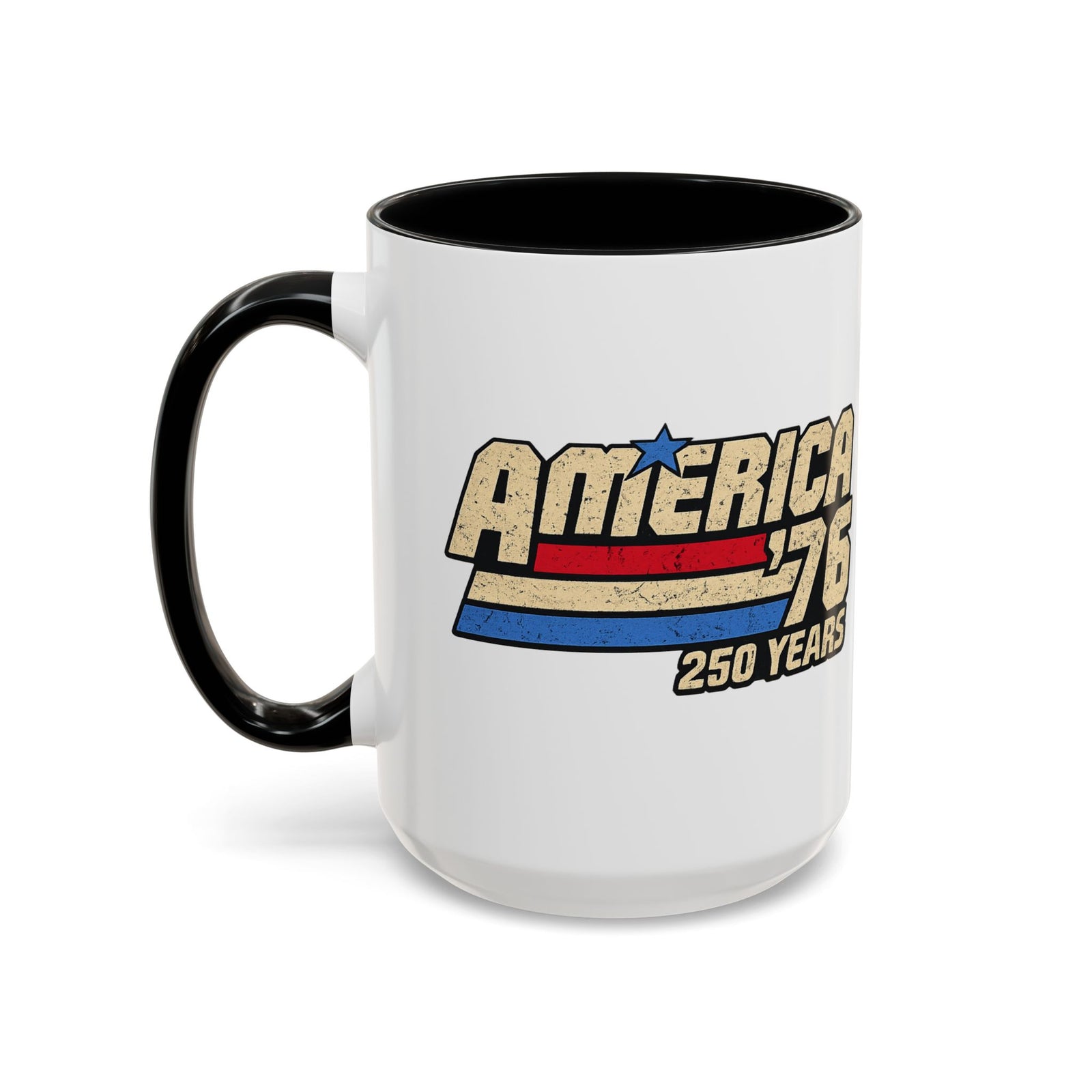 America '76 250 Years Accent Coffee Mug — Retro Patriotic 11/15oz