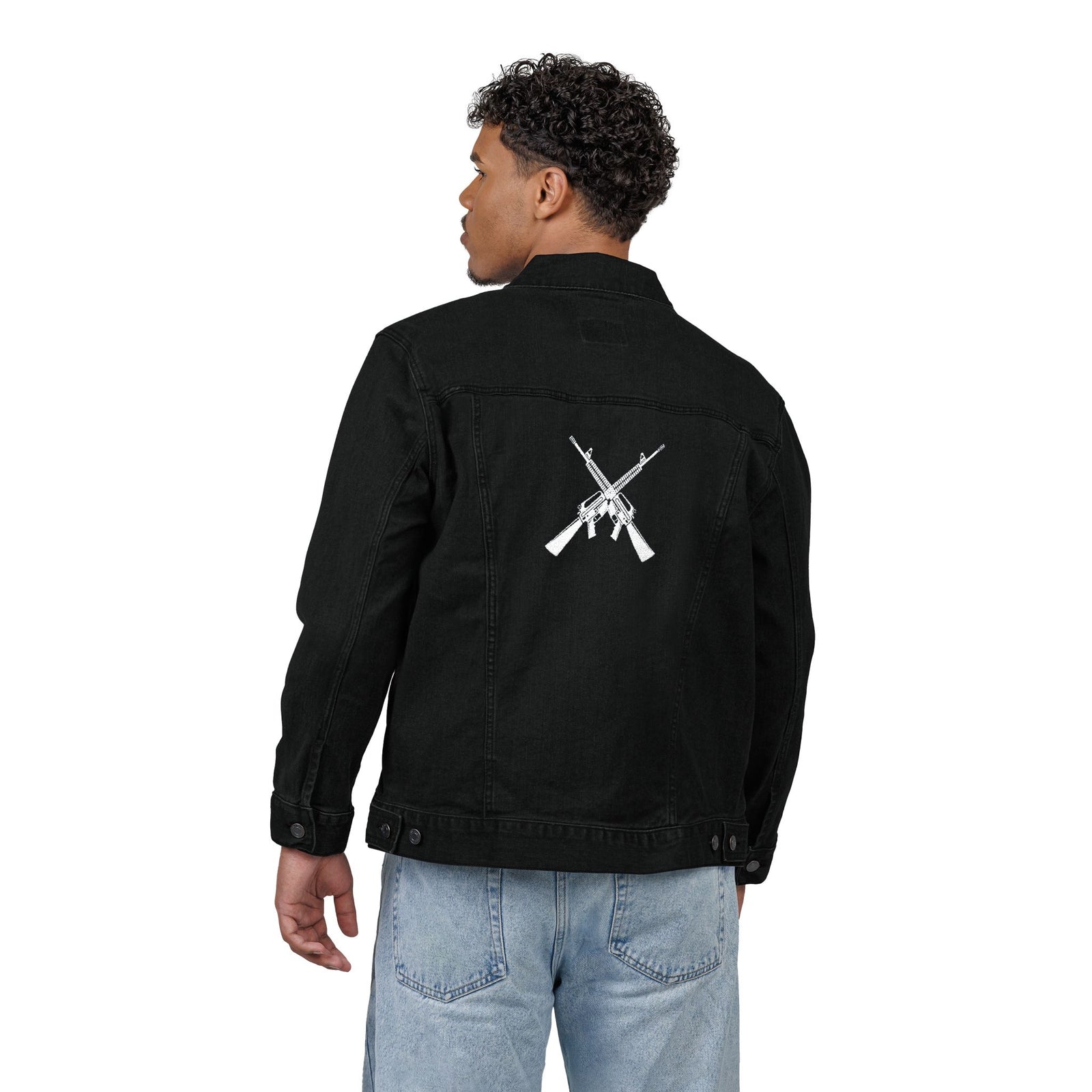Abolish the ATF 2nd Amendment Denim Jacket with Gadsden Snake Sleeve