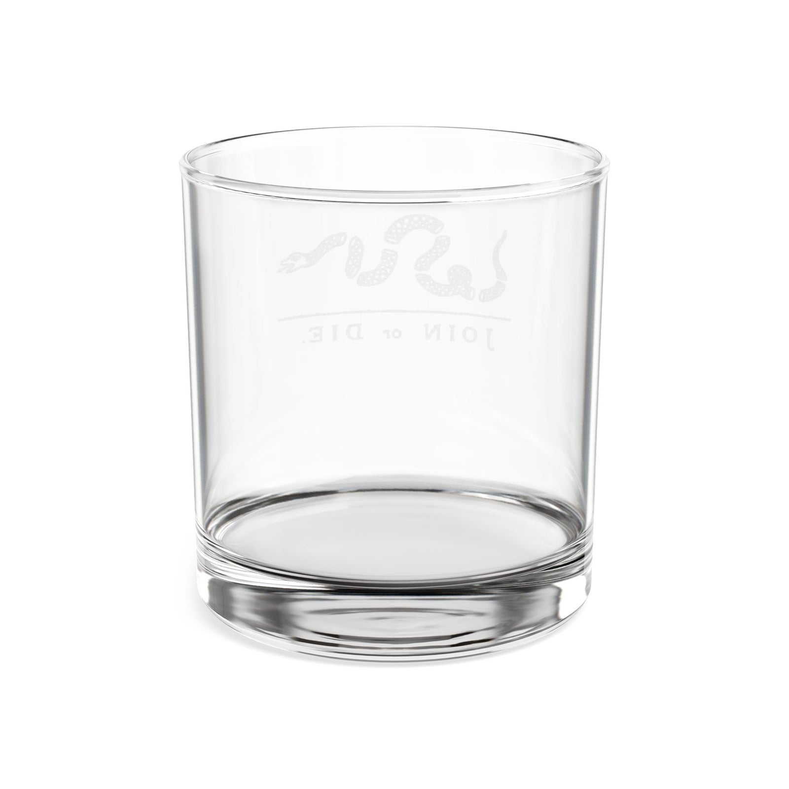 Engraved 'Join or Die' Whiskey Glass — 10.5 oz Classic Rocks Glass