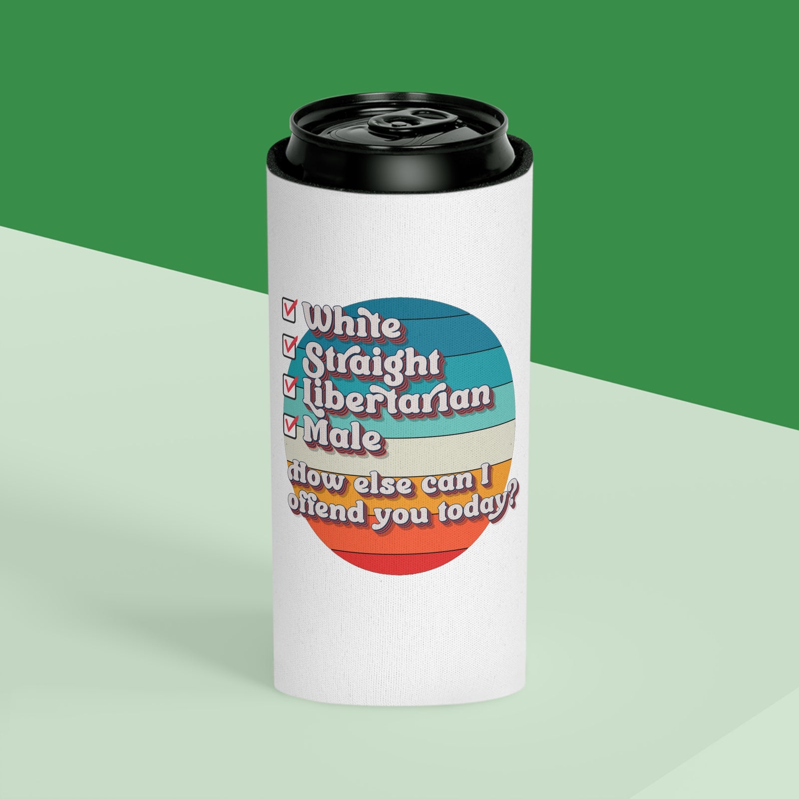 White Straight Male Libertarian Koozie