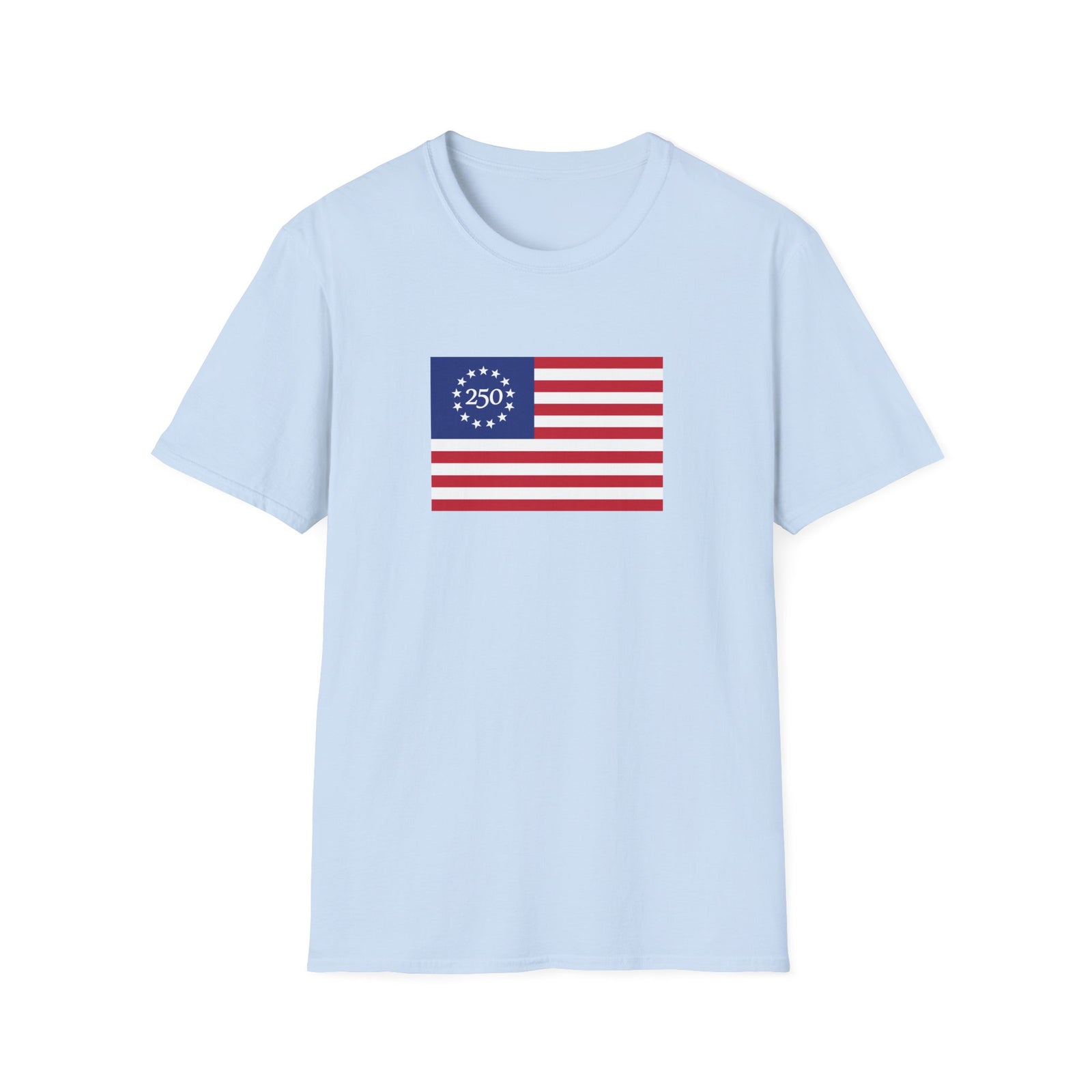 Liberty 250 Flag T-Shirt — Betsy Ross 13-Star Anniversary Tee - 4LibertyShop.com