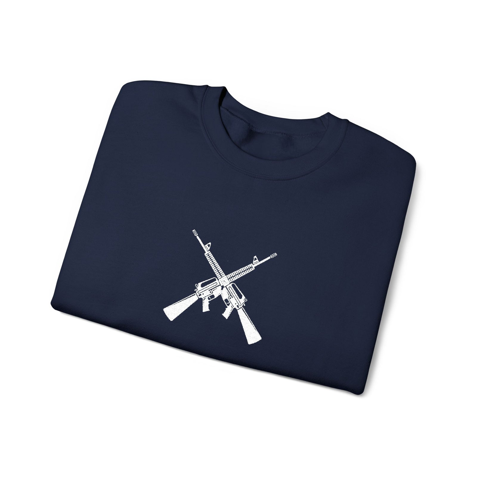 Crossed Rifles Crewneck Sweatshirt — Tactical Military Graphic Pullover