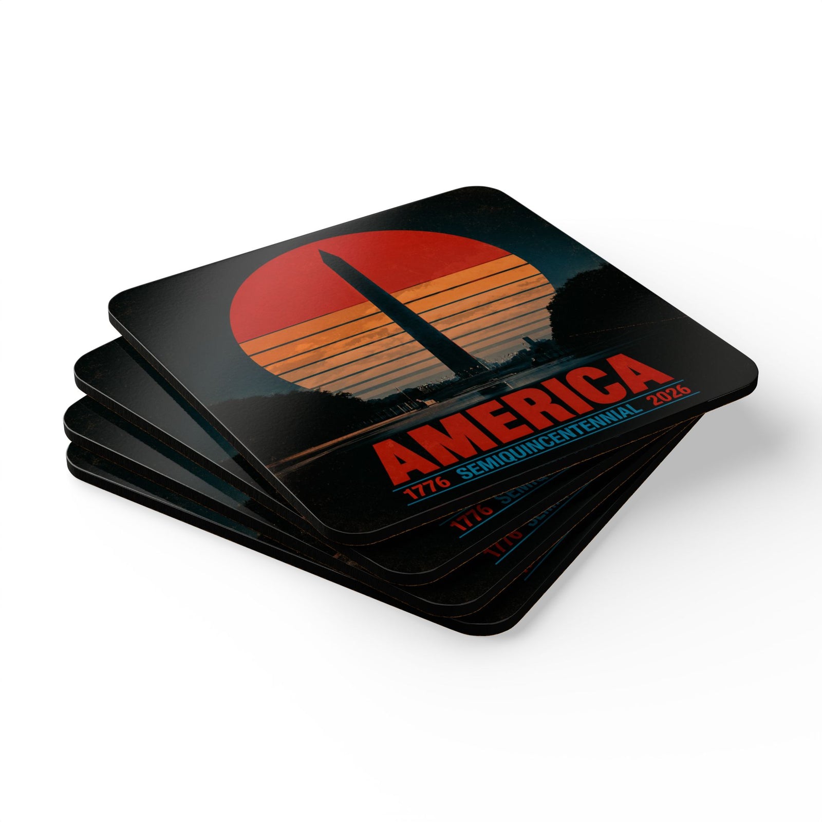 America 1776–2026 Semiquincentennial Coaster Set - 4LibertyShop.com
