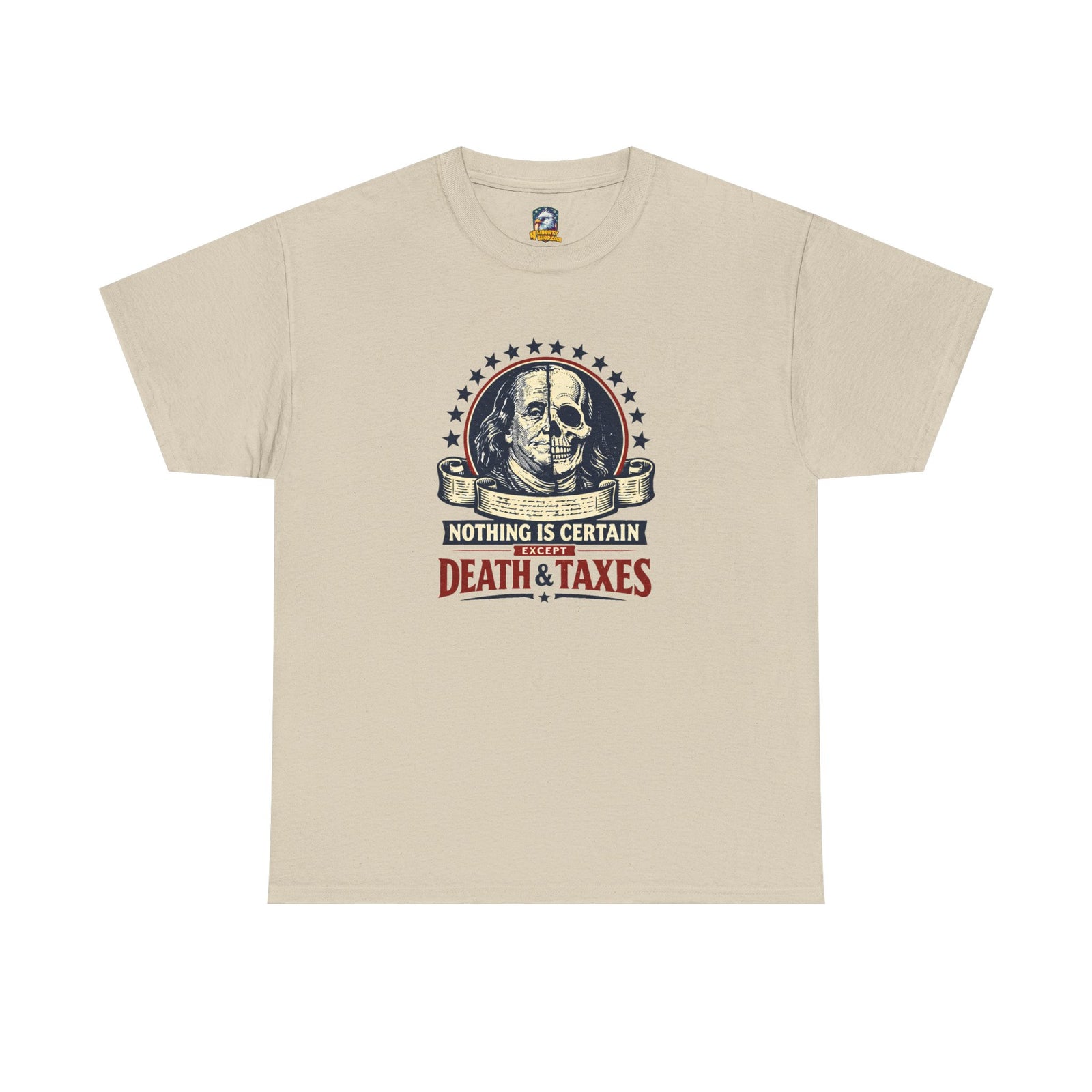 Benjamin Franklin 'Death and Taxes' Quote T-Shirt - 4LibertyShop.com